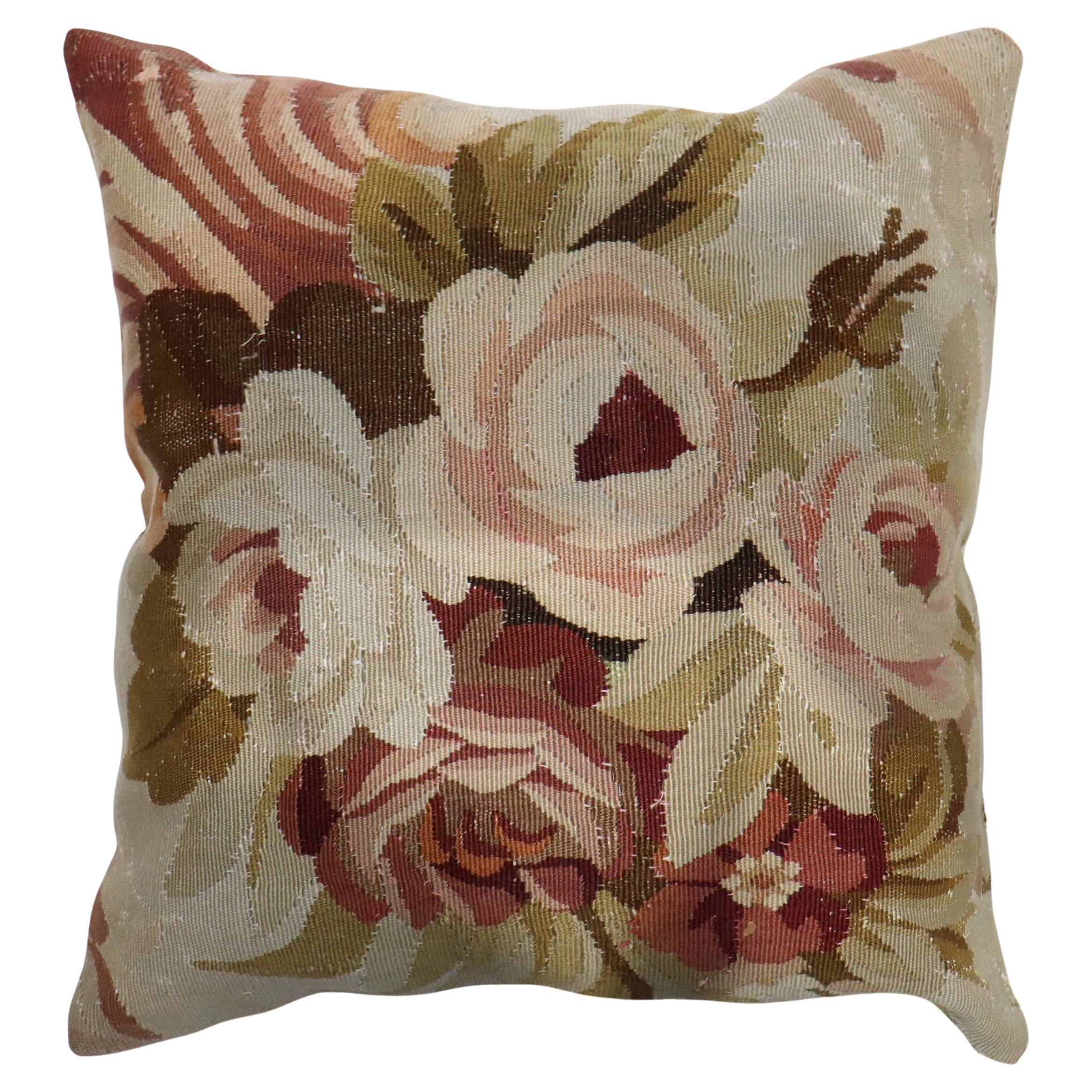 Zabihi Collection 19th Century Antique French Aubusson Pillow