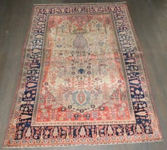 Zabihi Collection 19th Century Antique Mohtasham Kashan Accent size Rug