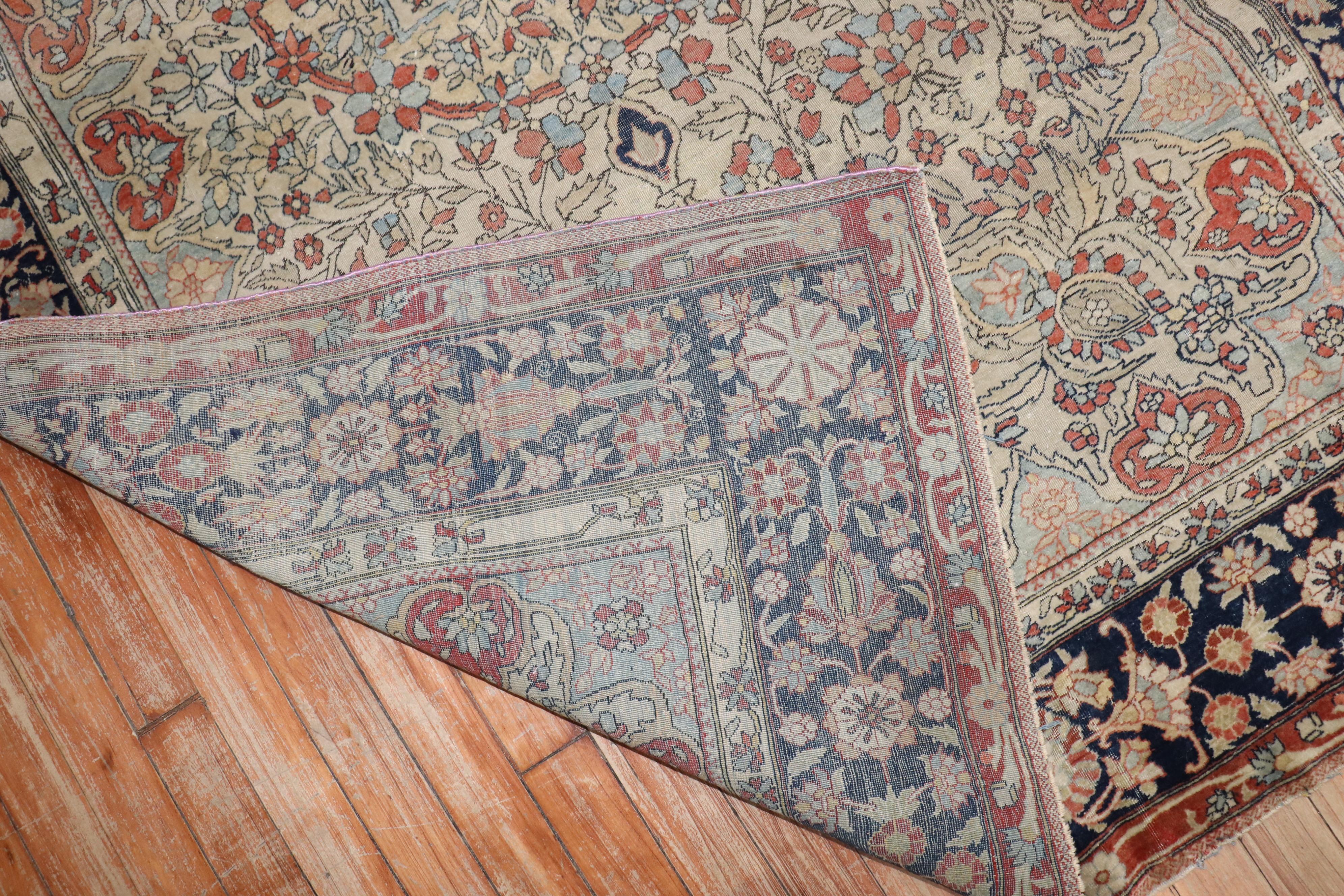 The Collective 19th Century Antique Mohtasham Kashan Accent size Rug (tapis d'accent) en vente 2