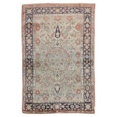 Zabihi Collection 19th Century Antique Mohtasham Kashan Accent size Rug