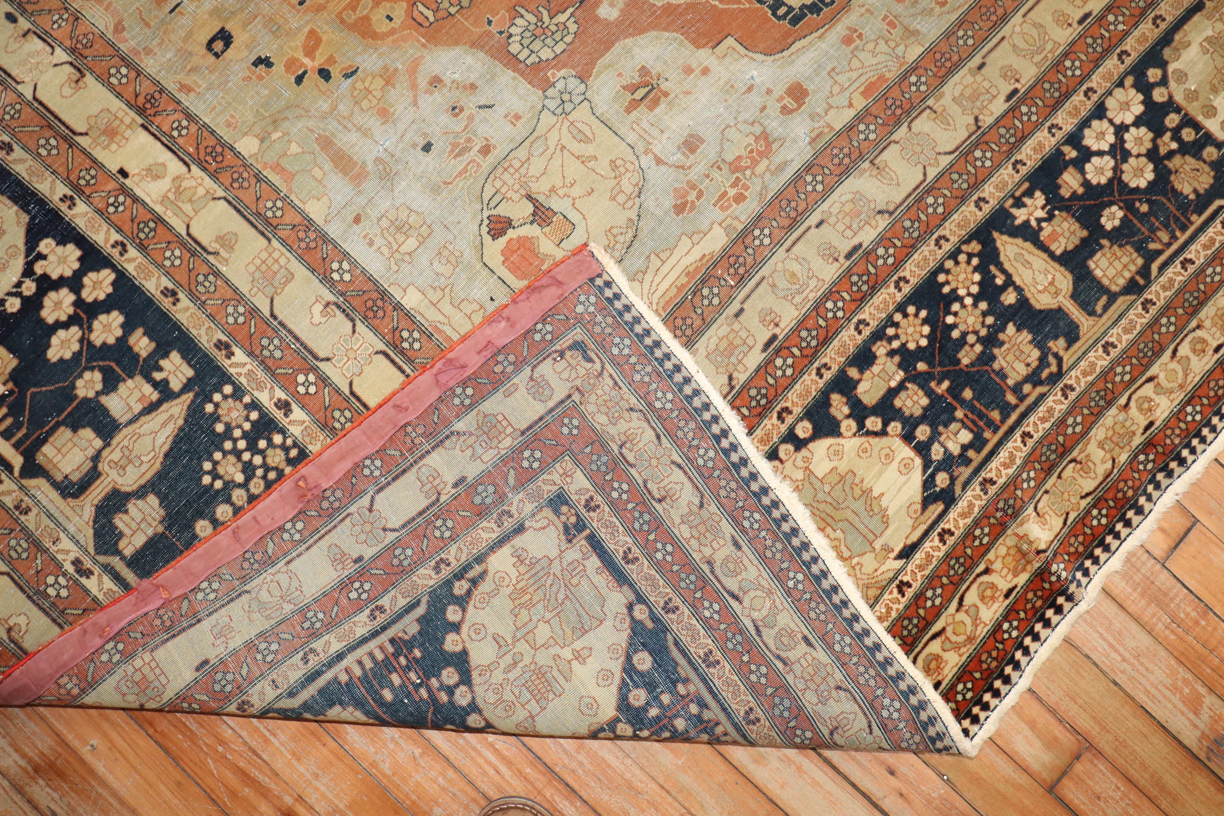 Zabihi Kollektion 19. Jahrhundert Antiker Mohtasham Kashan Teppich in Zimmergröße im Angebot 3