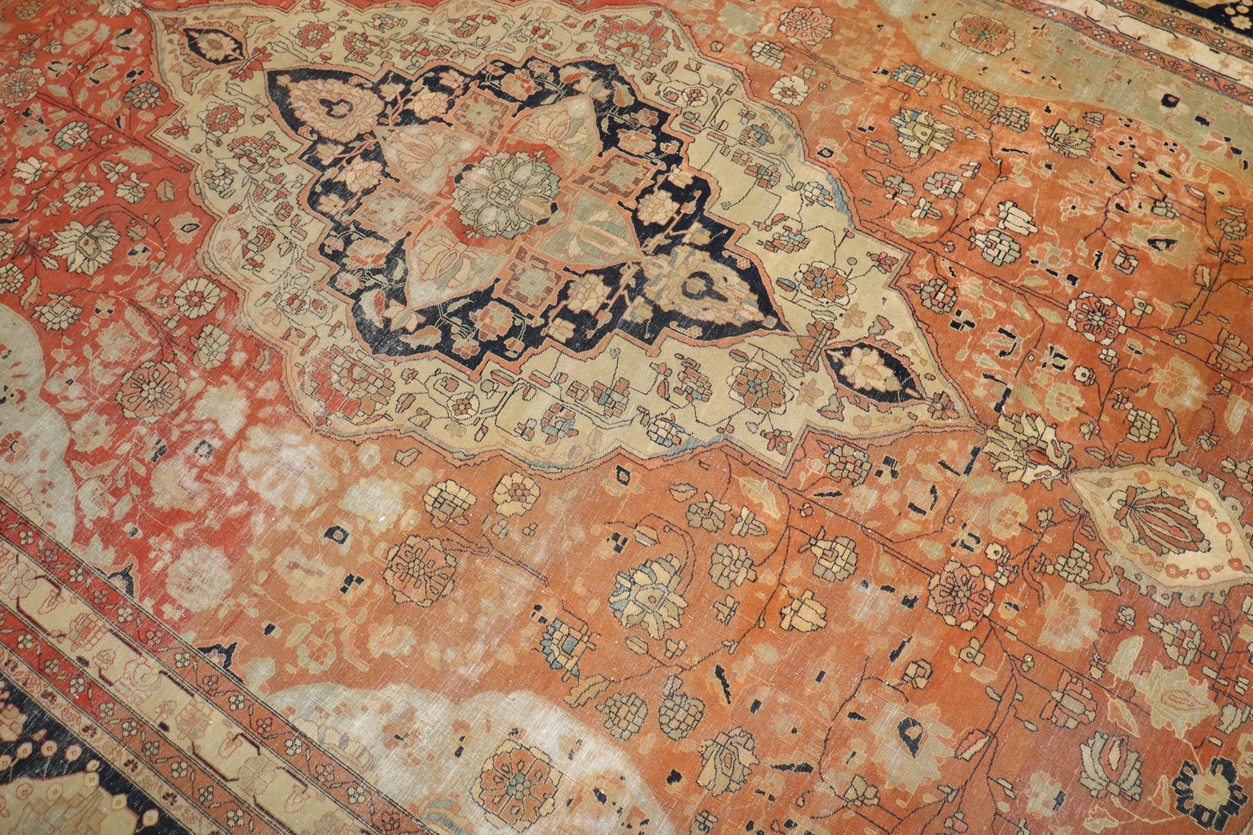 Zabihi Kollektion 19. Jahrhundert Antiker Mohtasham Kashan Teppich in Zimmergröße im Angebot 6