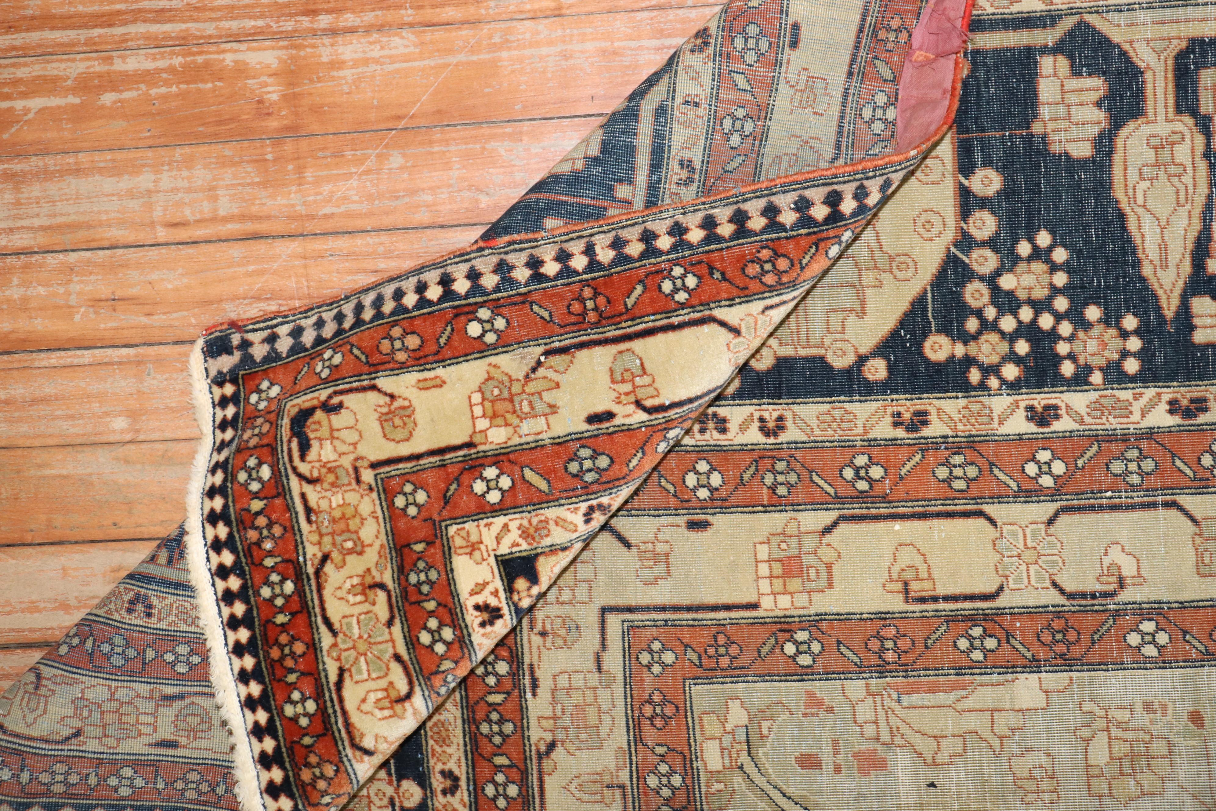 Zabihi Kollektion 19. Jahrhundert Antiker Mohtasham Kashan Teppich in Zimmergröße (Handgewebt) im Angebot