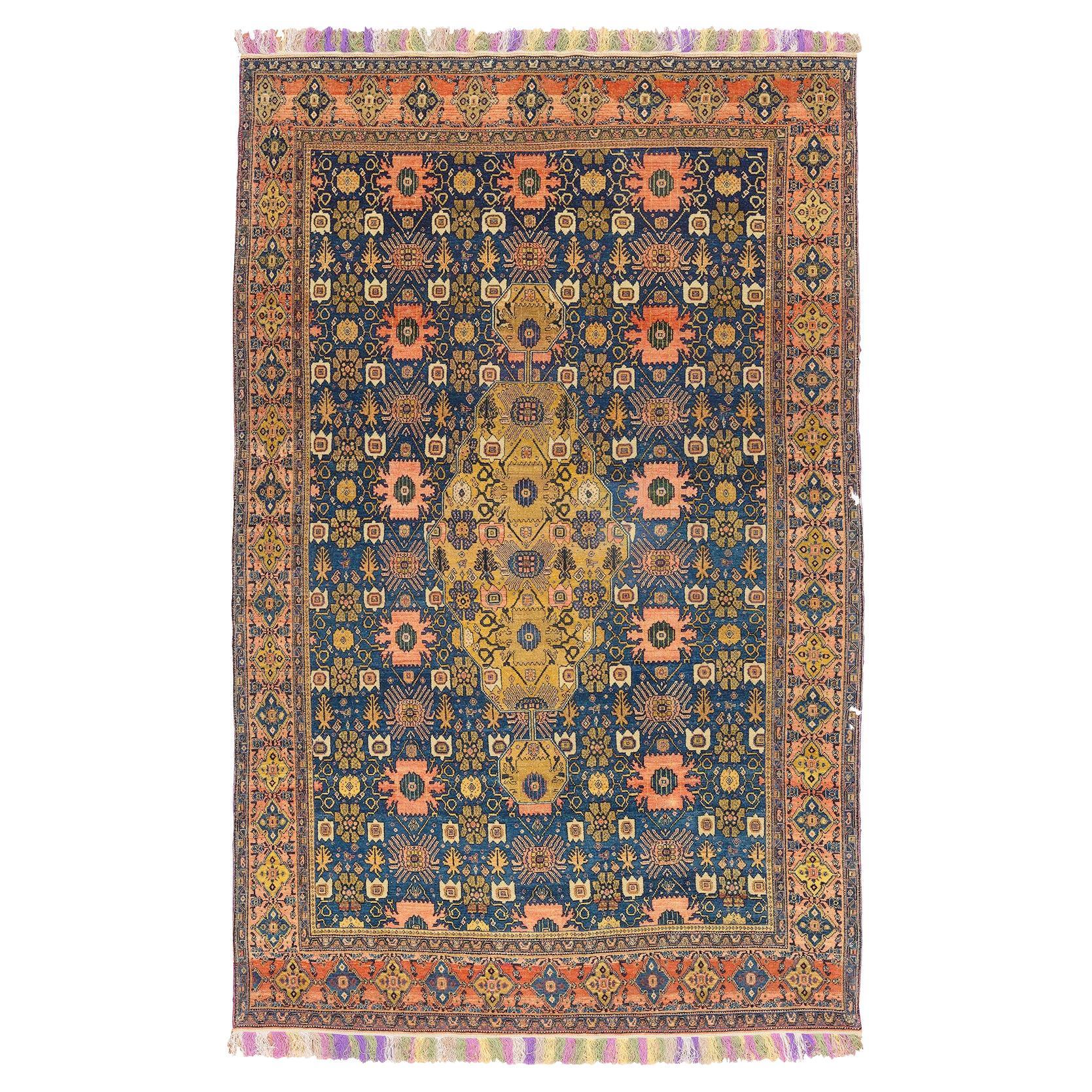 Zabihi Collection 19th Century Antique Persian Senneh Rug For Sale