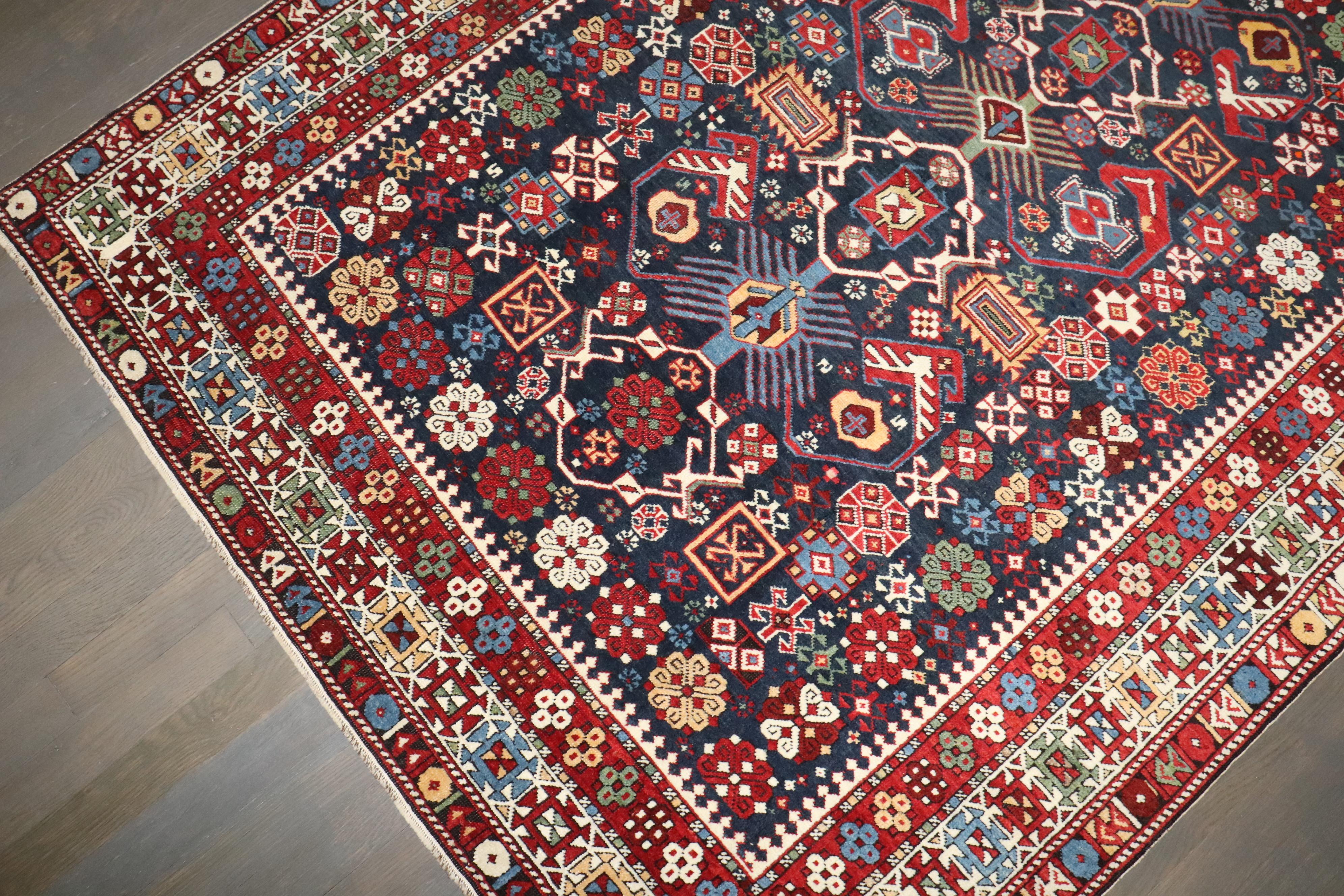 Zabihi Collection 19th Century Antique Shirvan Rug (Kaukasisch) im Angebot