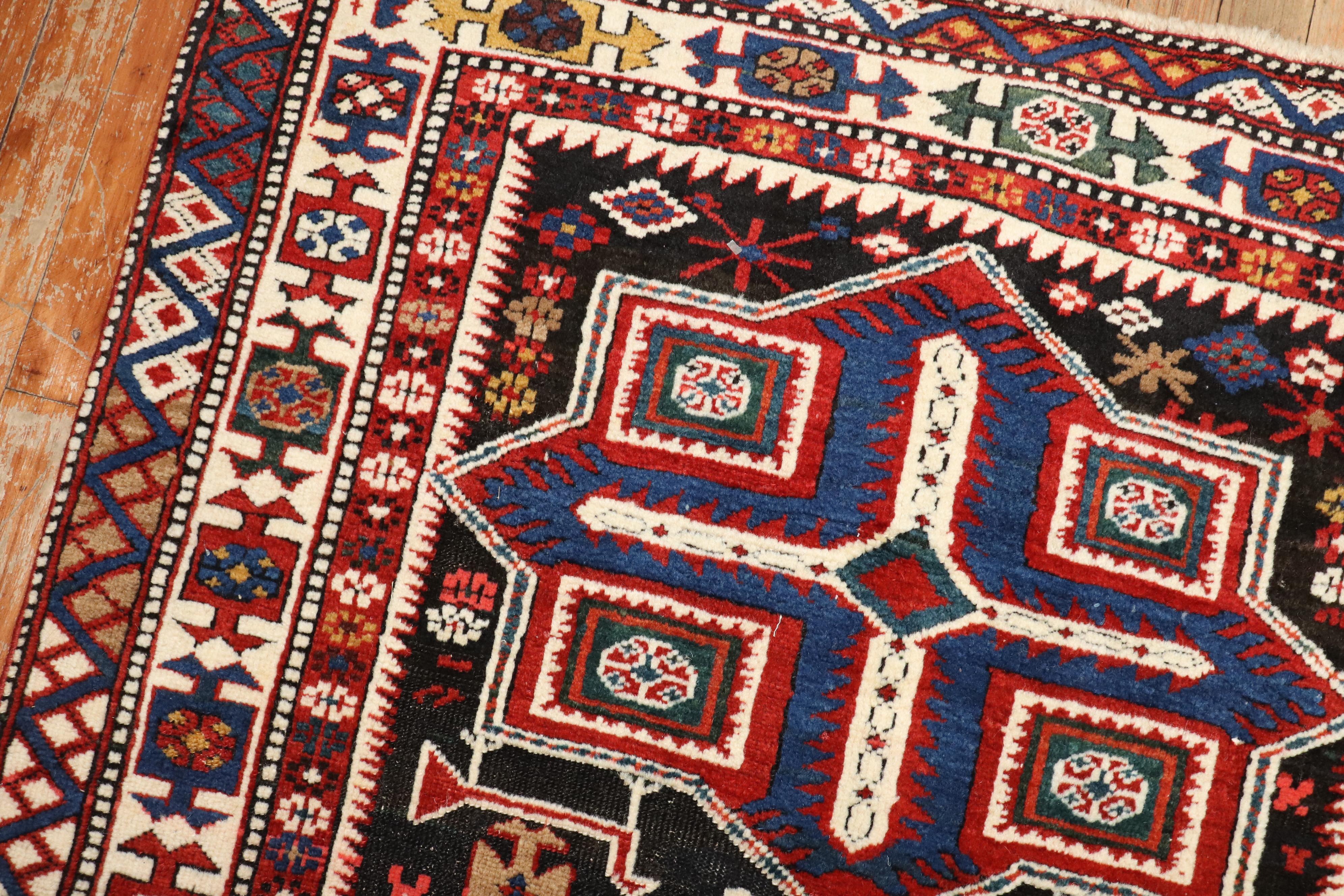 XIXe siècle Collection Zabihi, tapis ancien de Shirvan du 19e siècle en vente