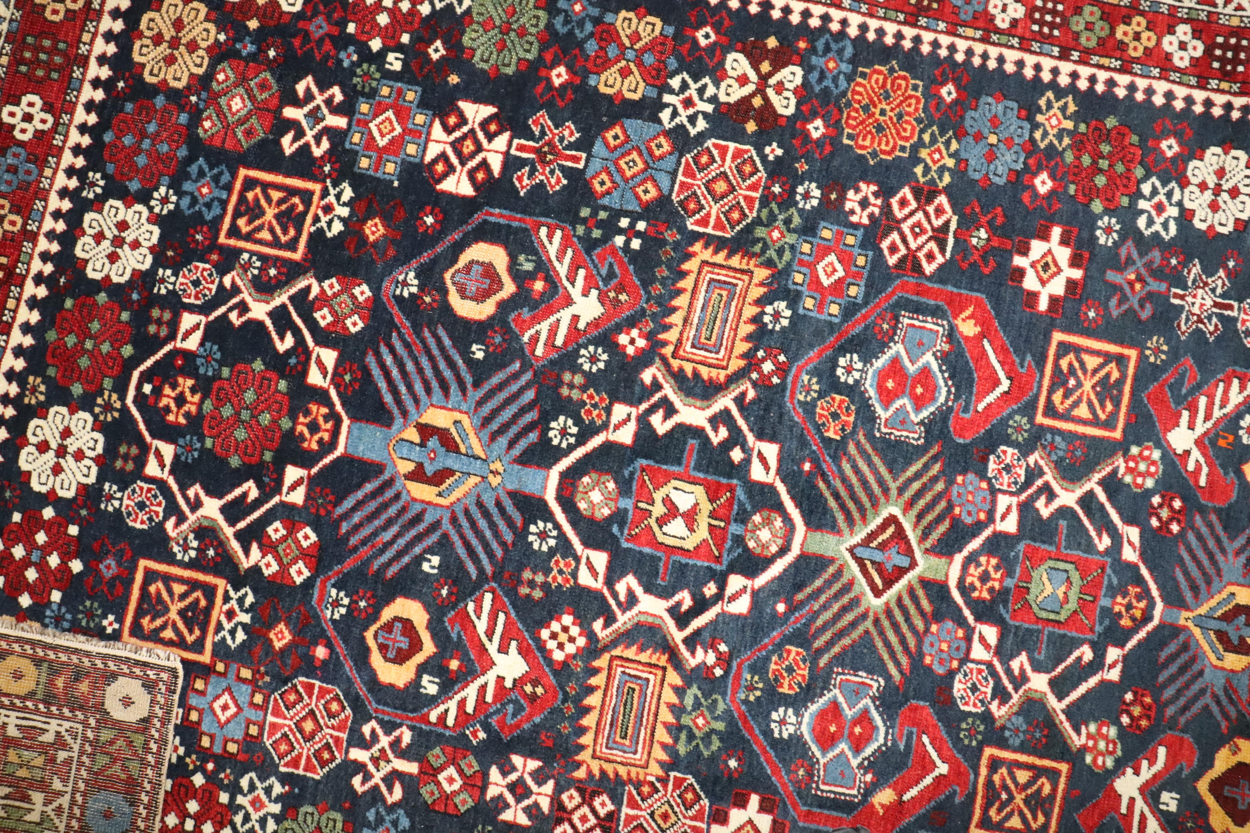 Zabihi Collection 19th Century Antique Shirvan Rug (Wolle) im Angebot