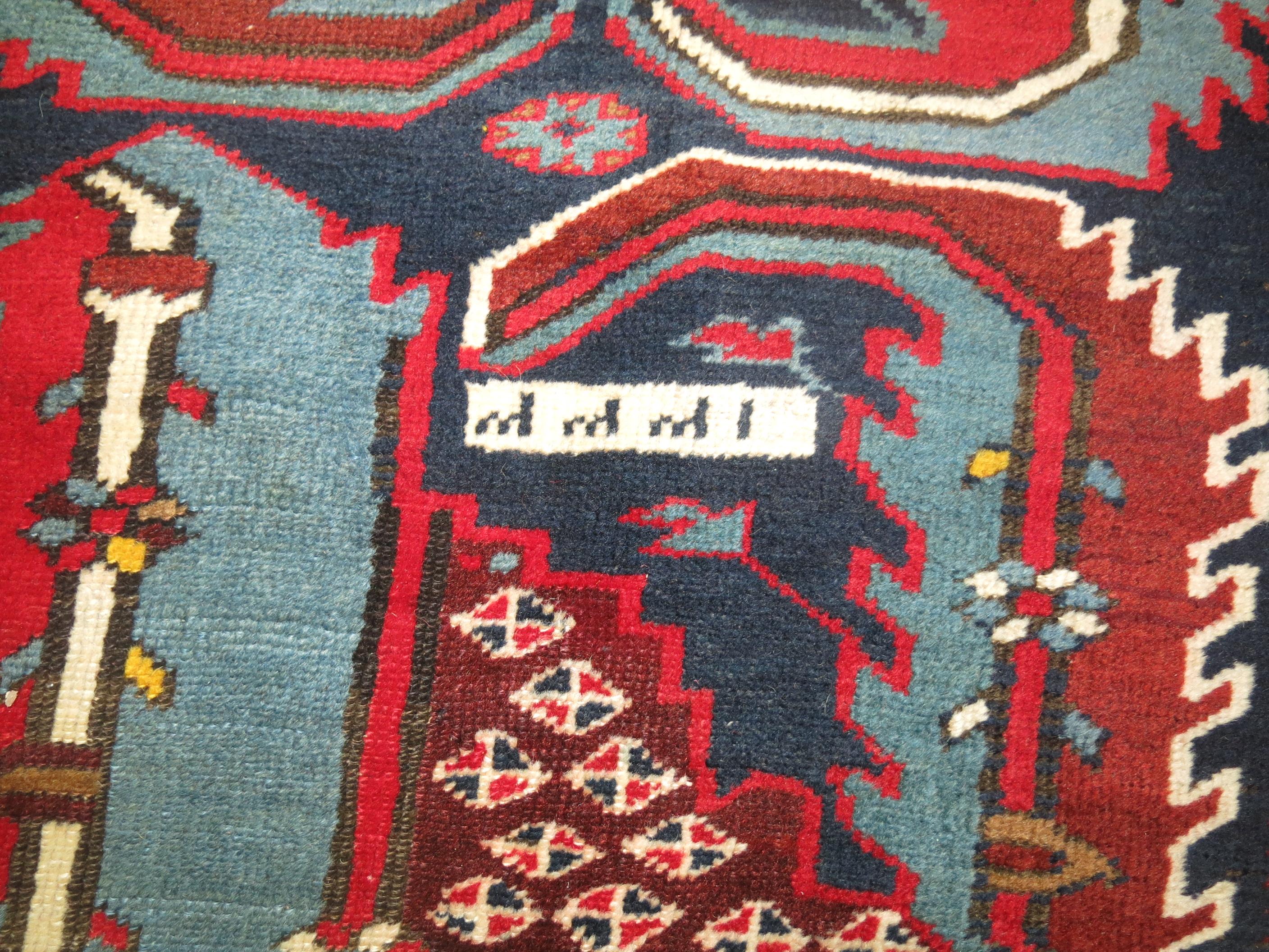 Zabihi Collection 19. Jahrhundert Antiker Talish Langer Läufer (Handgewebt) im Angebot