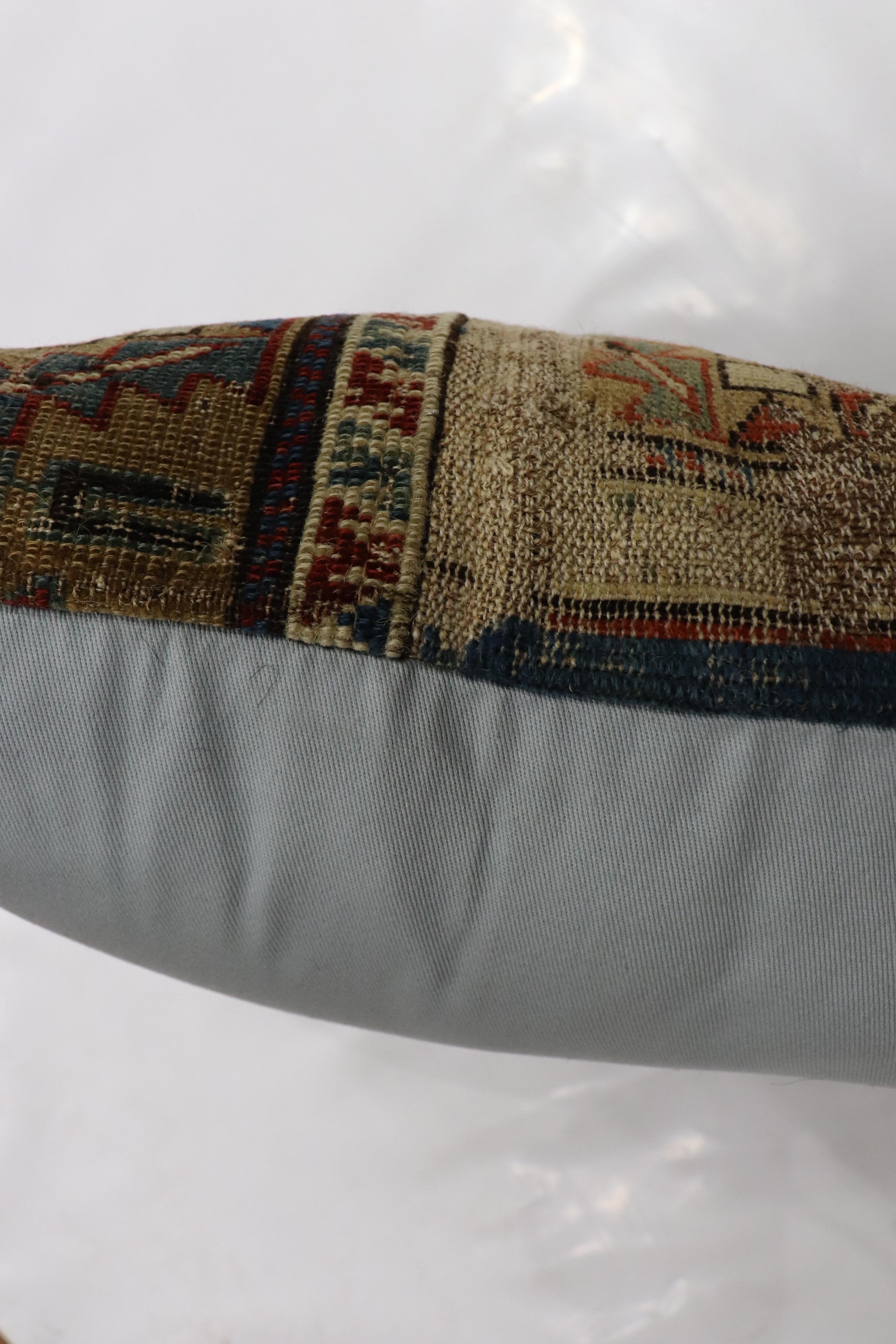 Futurist Zabihi Collection 19th Century Caucasian Rug Pillow For Sale