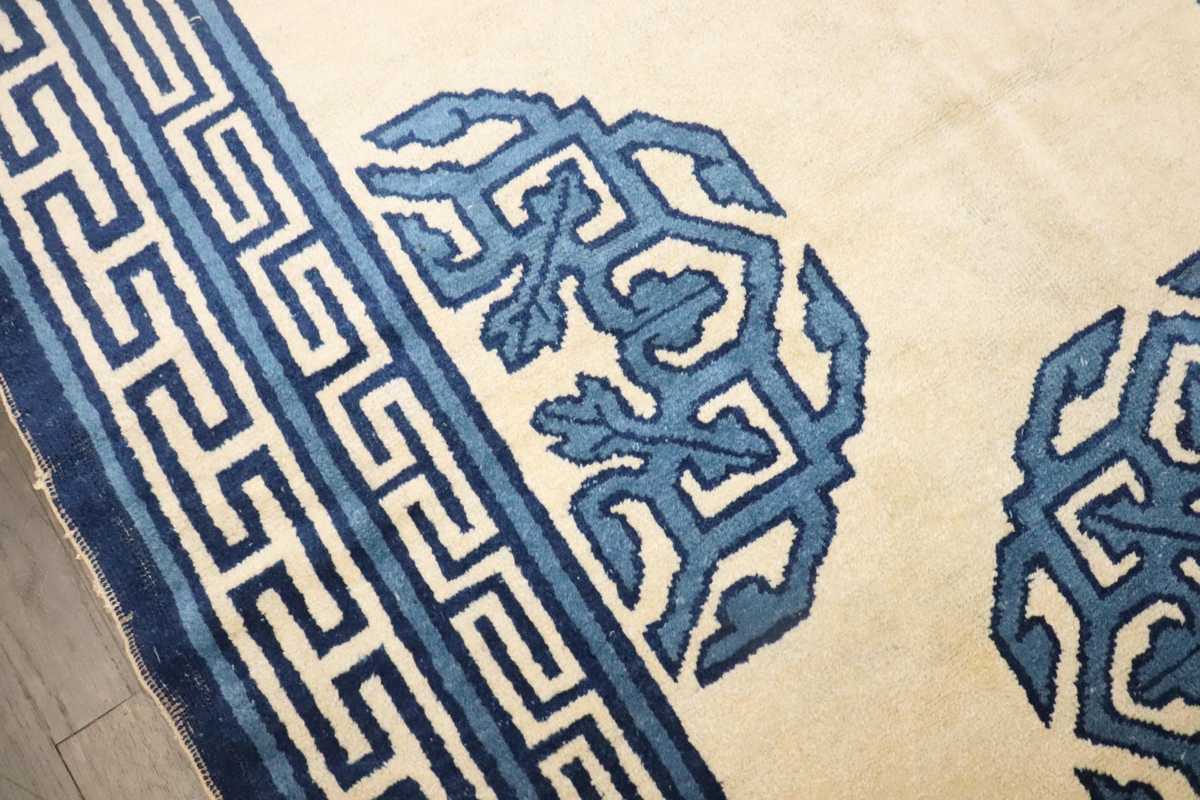 Zabihi Collection 19th Century Chinese Peking Rug In Fair Condition For Sale In New York, NY