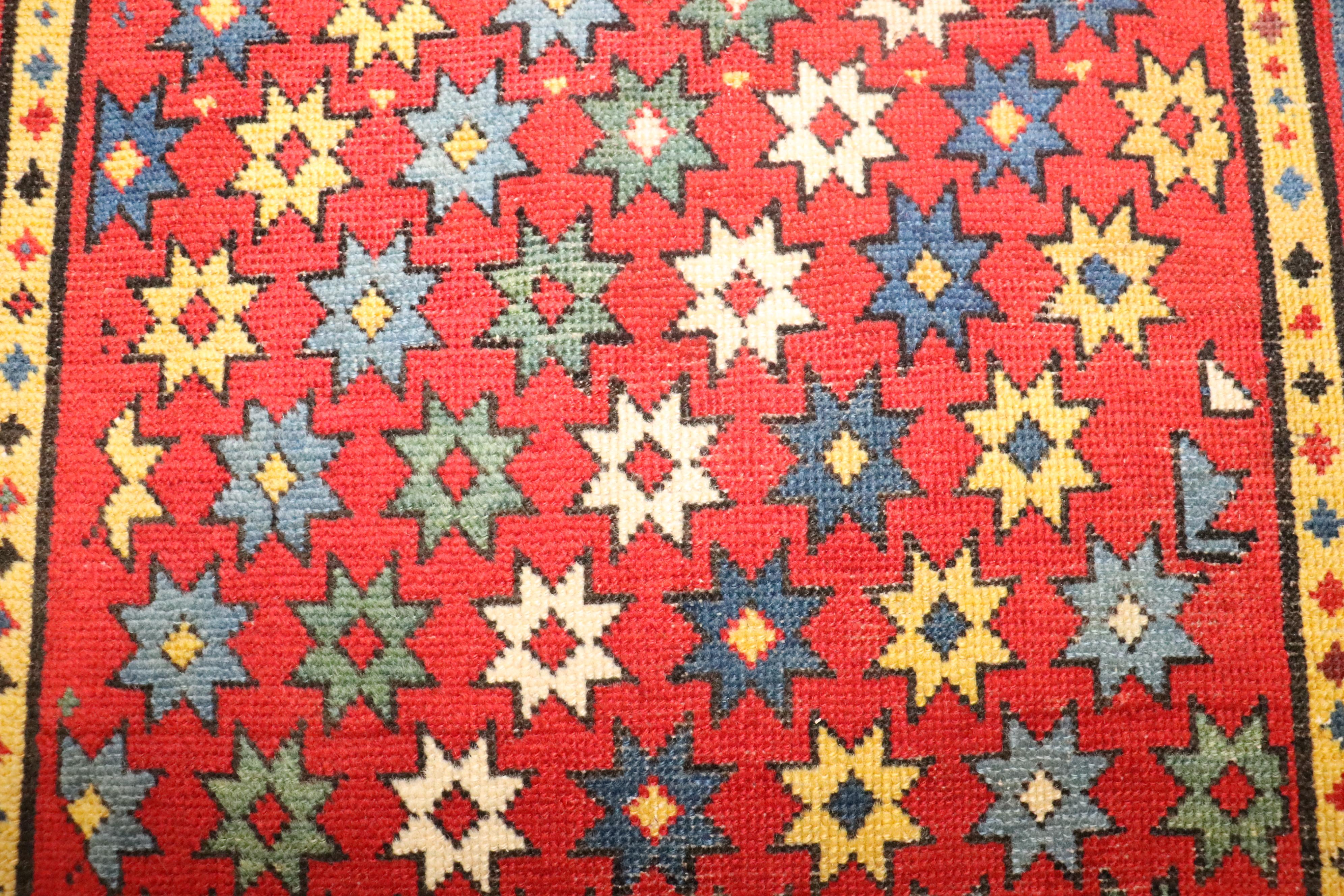 Kazak Zabihi Collection 19th century Colorful Antique Talish Runner For Sale
