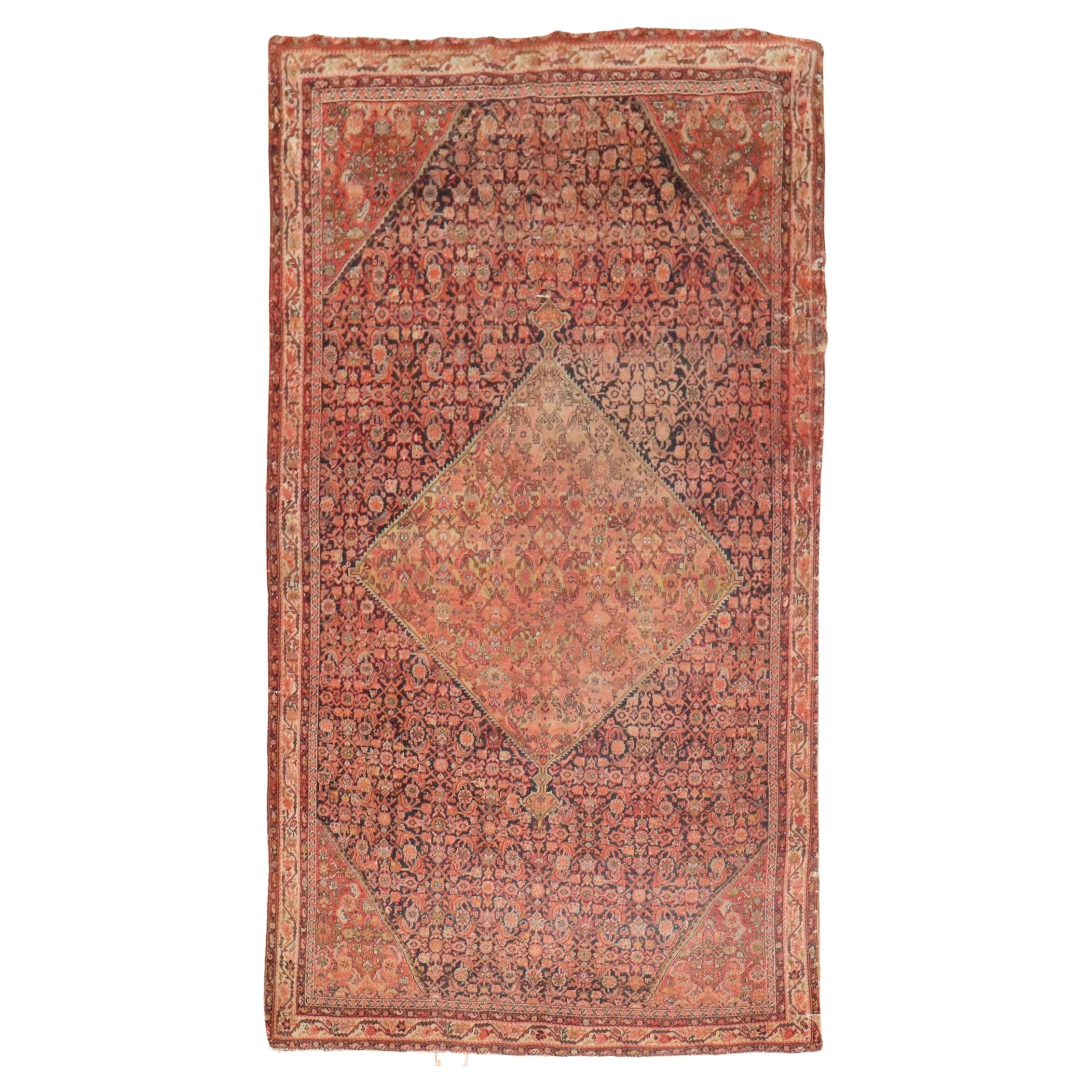 Zabihi Collection 19th Century Distressed Persian Rug