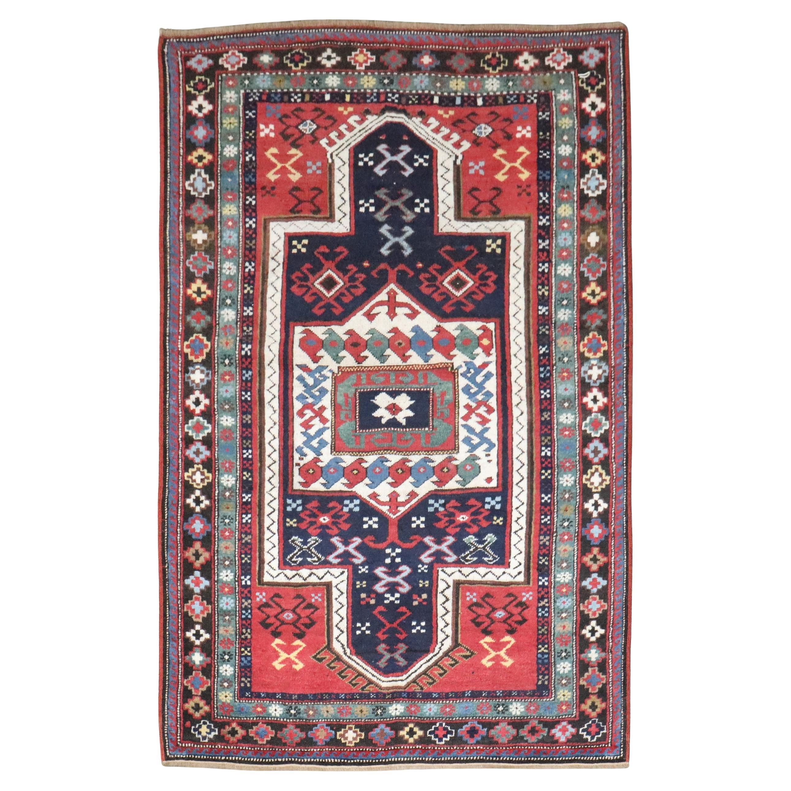 Zabihi Collection 19th Century Forchalou Kazak Rug For Sale