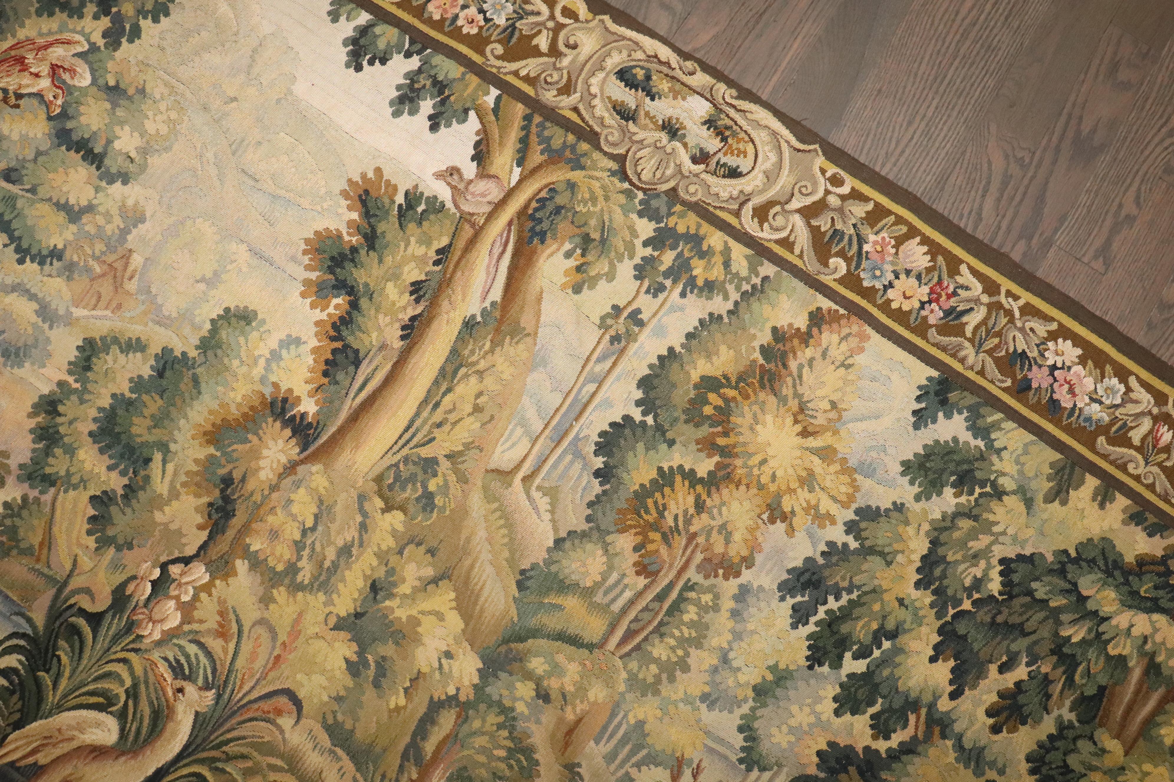 Asian Zabihi Collection 19th Century French Aubusson Tapestry For Sale