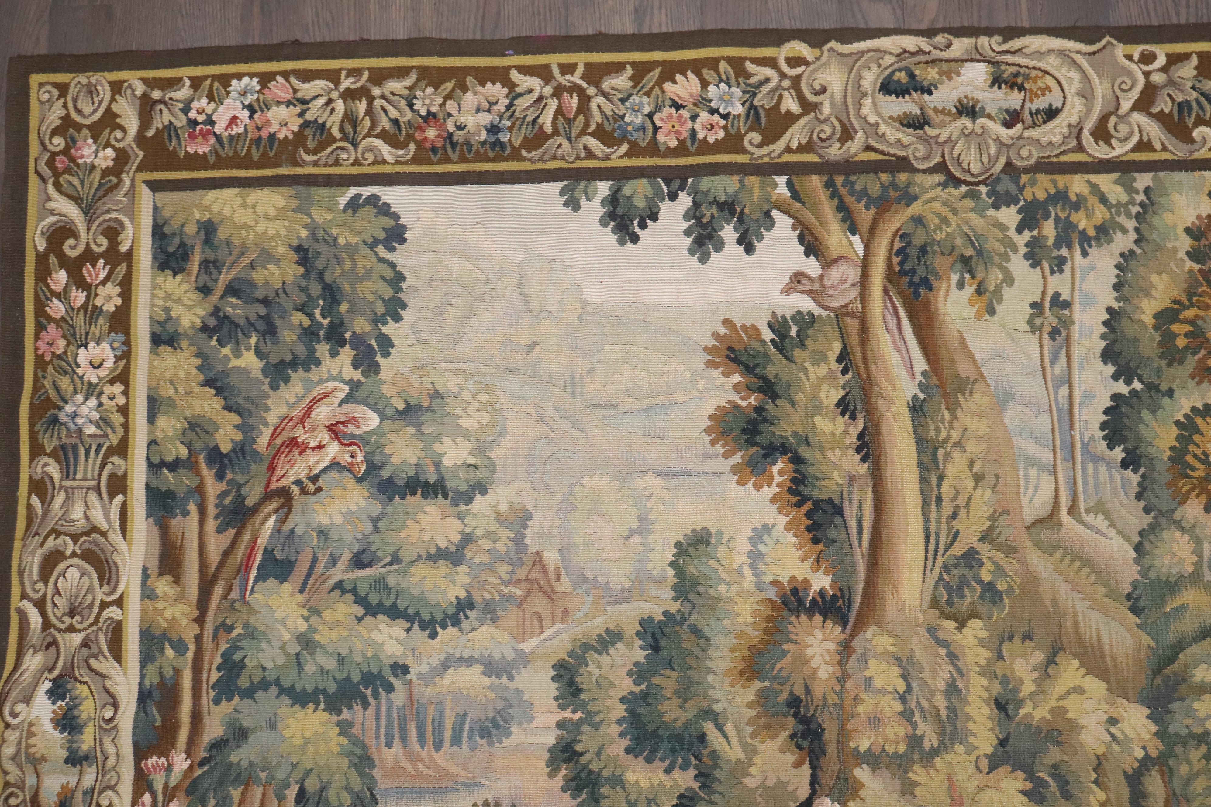 Zabihi Collection 19th Century French Aubusson Tapestry In Good Condition For Sale In New York, NY