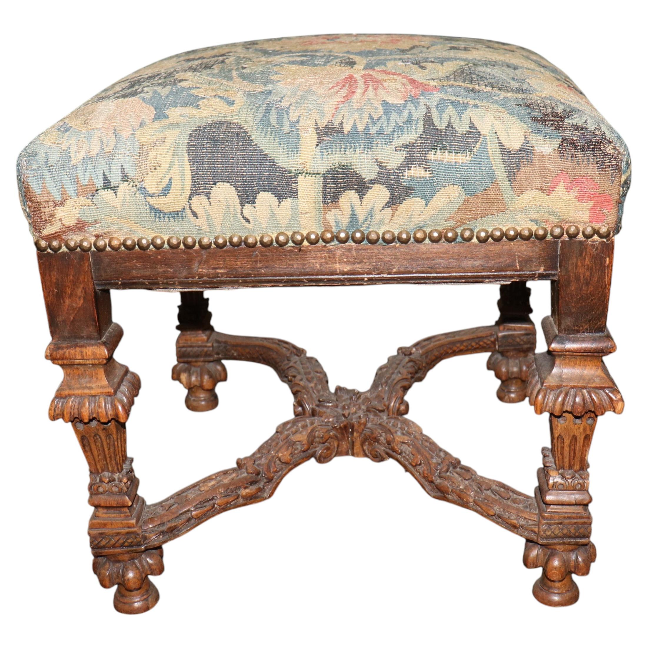 Zabihi Collection 19th Century French Tapestry Stool