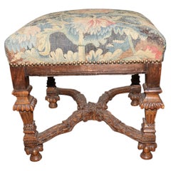 Zabihi Collection French Collection 19ème siècle Tabouret en tapisserie