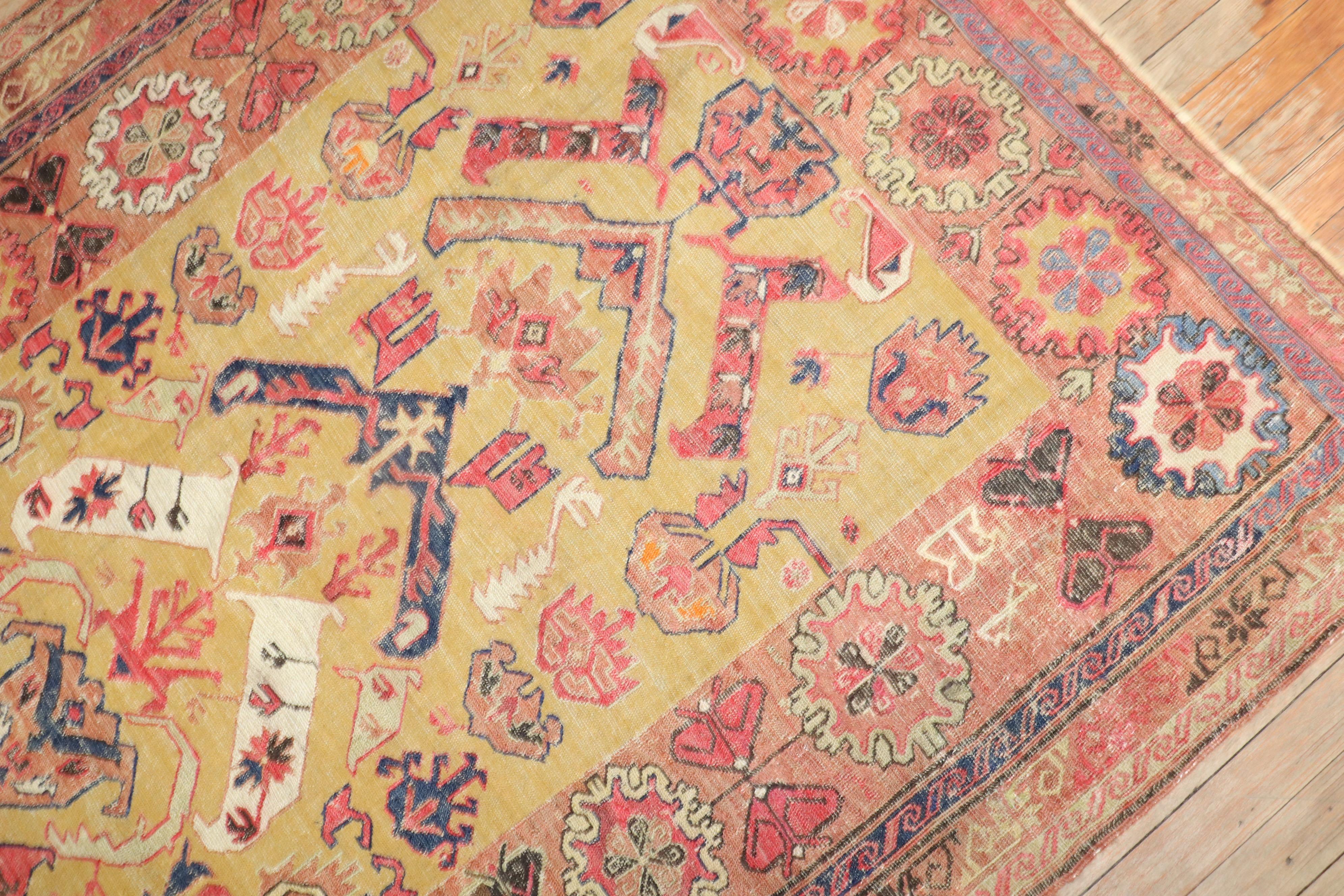 Collection Zabihi tissage plat Soumac persan en or du 19ème siècle en vente 2