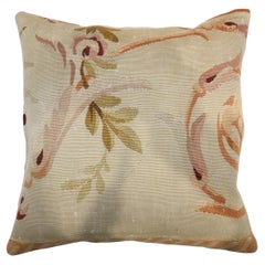 Zabihi Collection 19th Century Ivory Antique French Aubusson Pillow