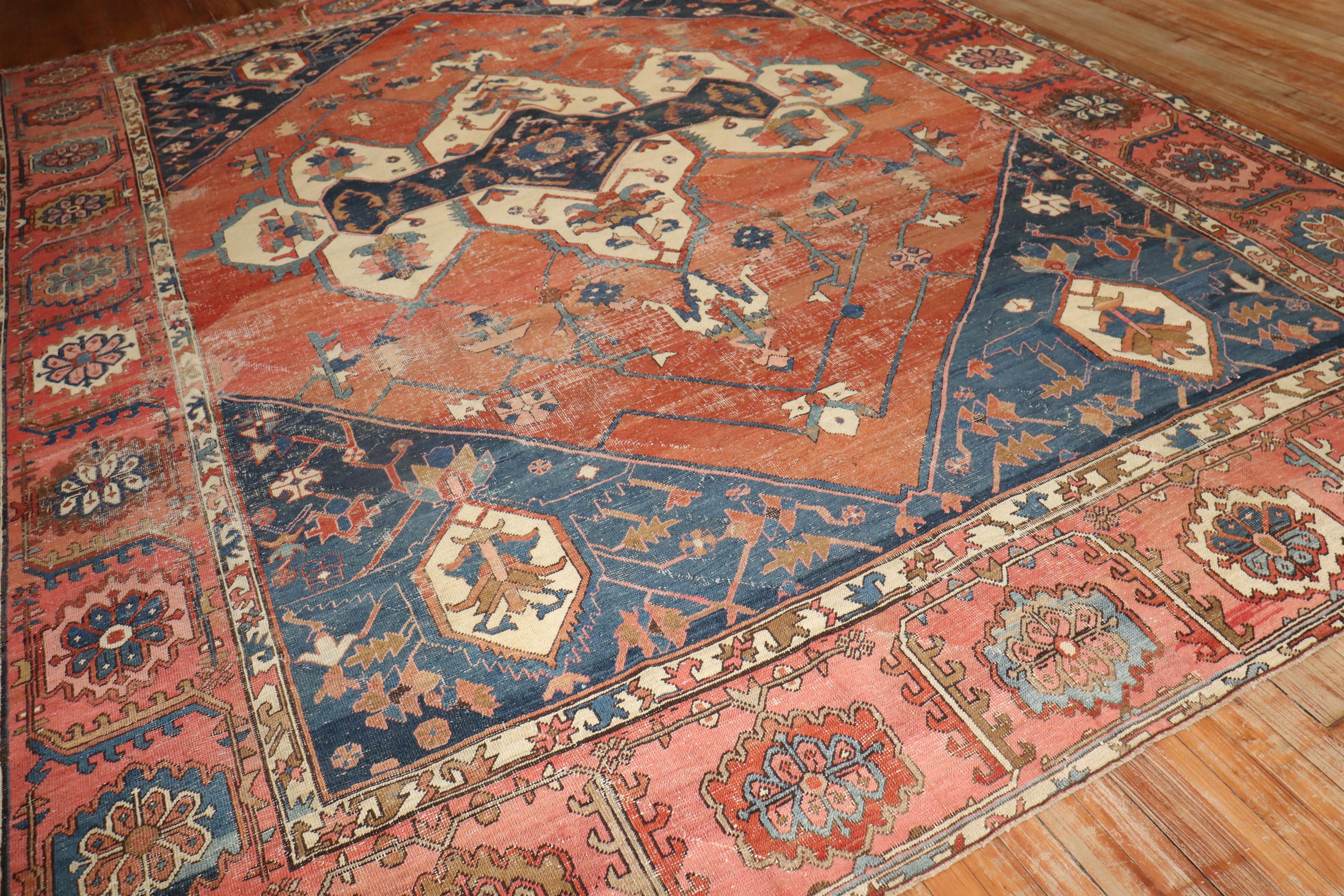 Persischer Heriz-Serapi-Teppich der Zabihi-Kollektion des 19. Jahrhunderts im Angebot 9