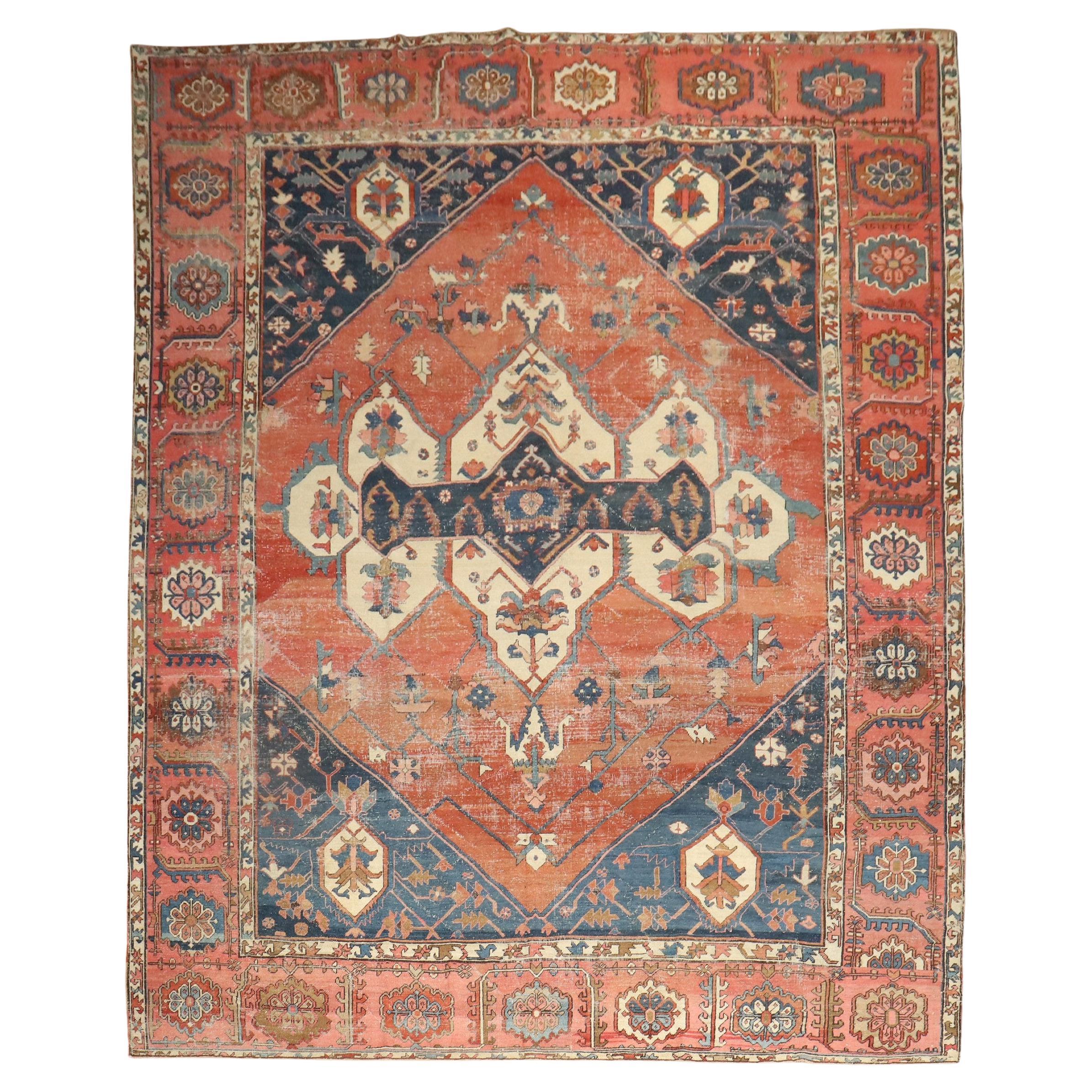Persischer Heriz-Serapi-Teppich der Zabihi-Kollektion des 19. Jahrhunderts im Angebot