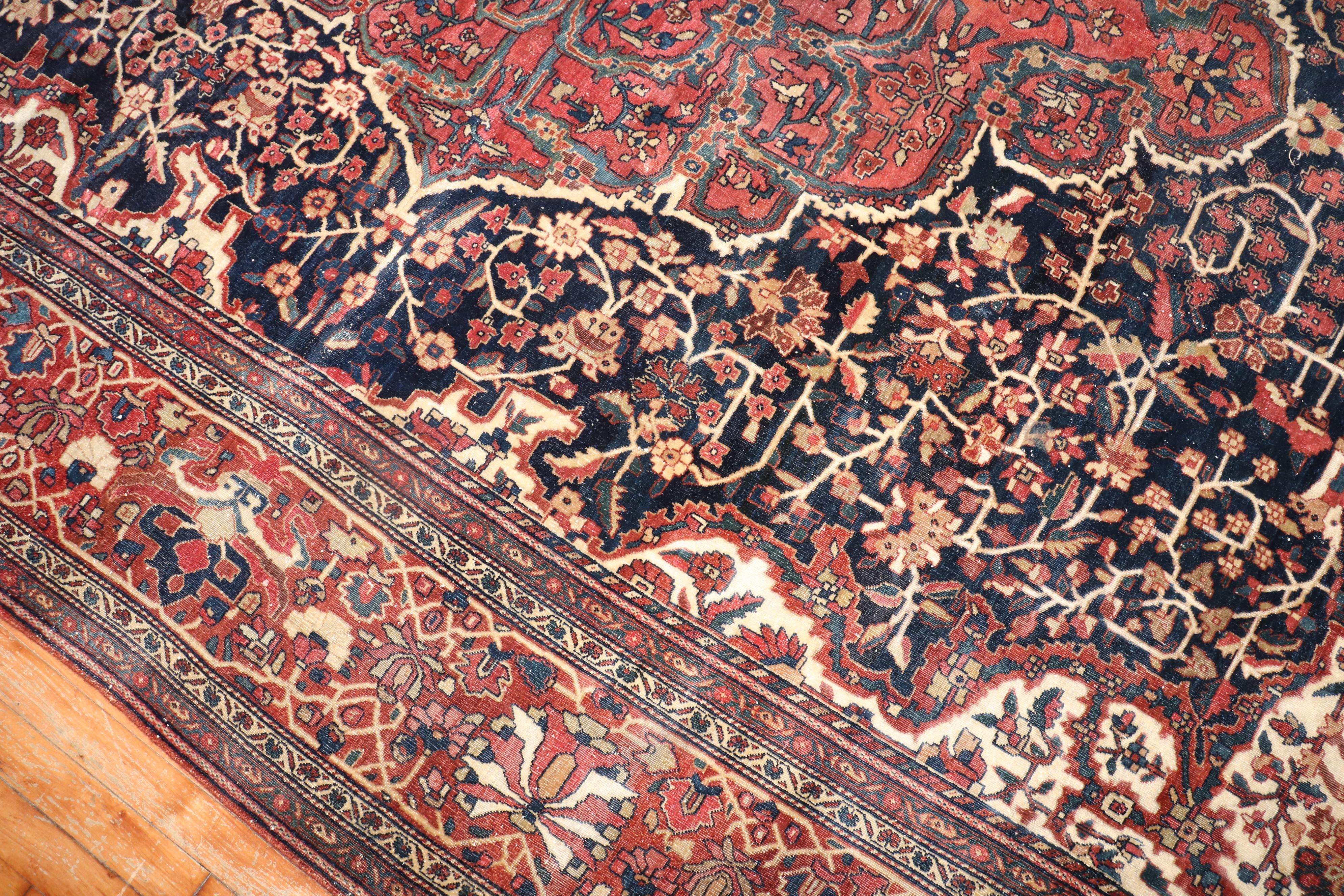 Zabihi Collection 19th Century Persian Sarouk Ferehan Rug For Sale 4