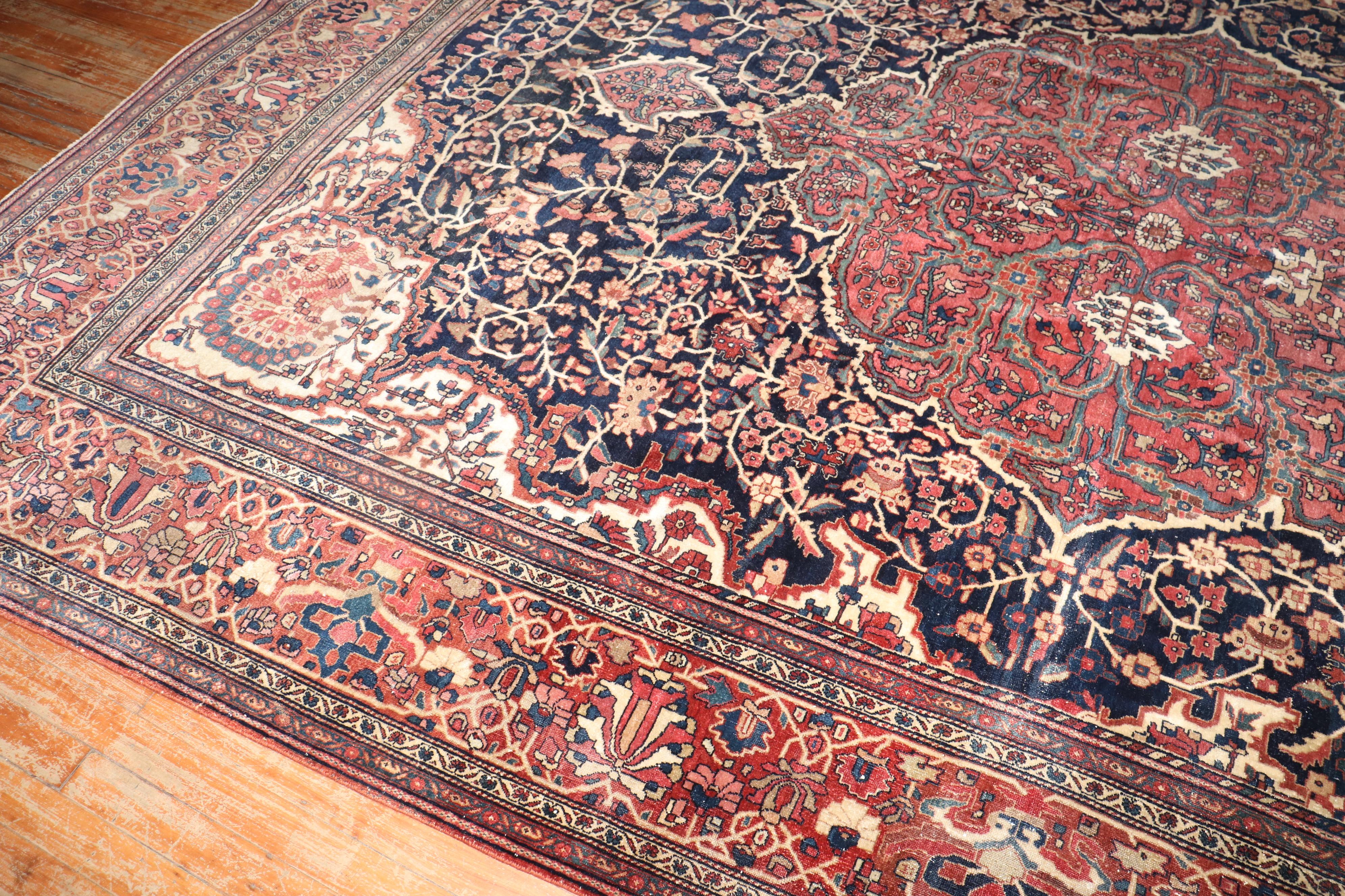 Zabihi Collection 19th Century Persian Sarouk Ferehan Rug For Sale 5