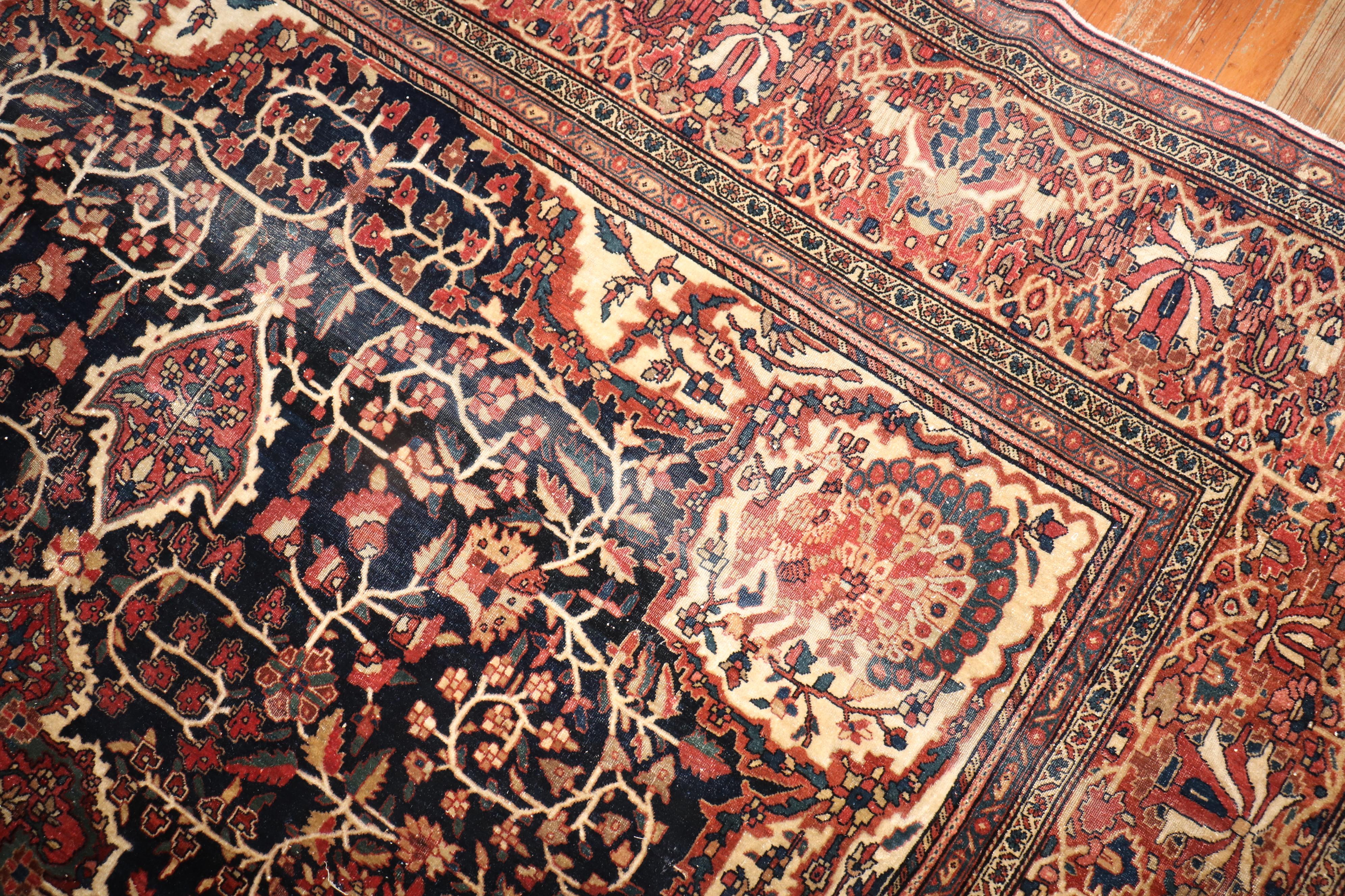Zabihi Collection 19th Century Persian Sarouk Ferehan Rug For Sale 6