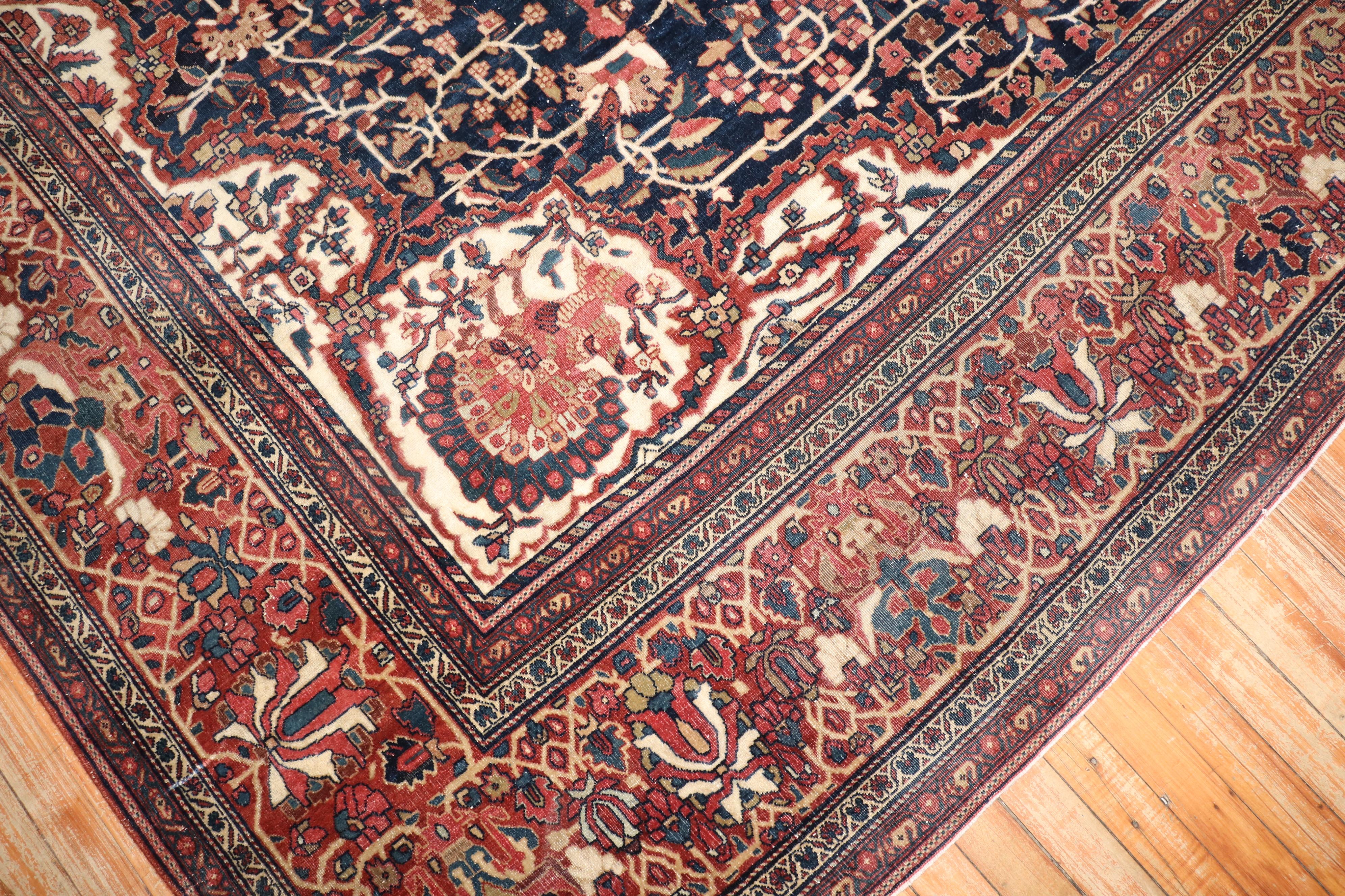 Zabihi Collection 19th Century Persian Sarouk Ferehan Rug For Sale 3