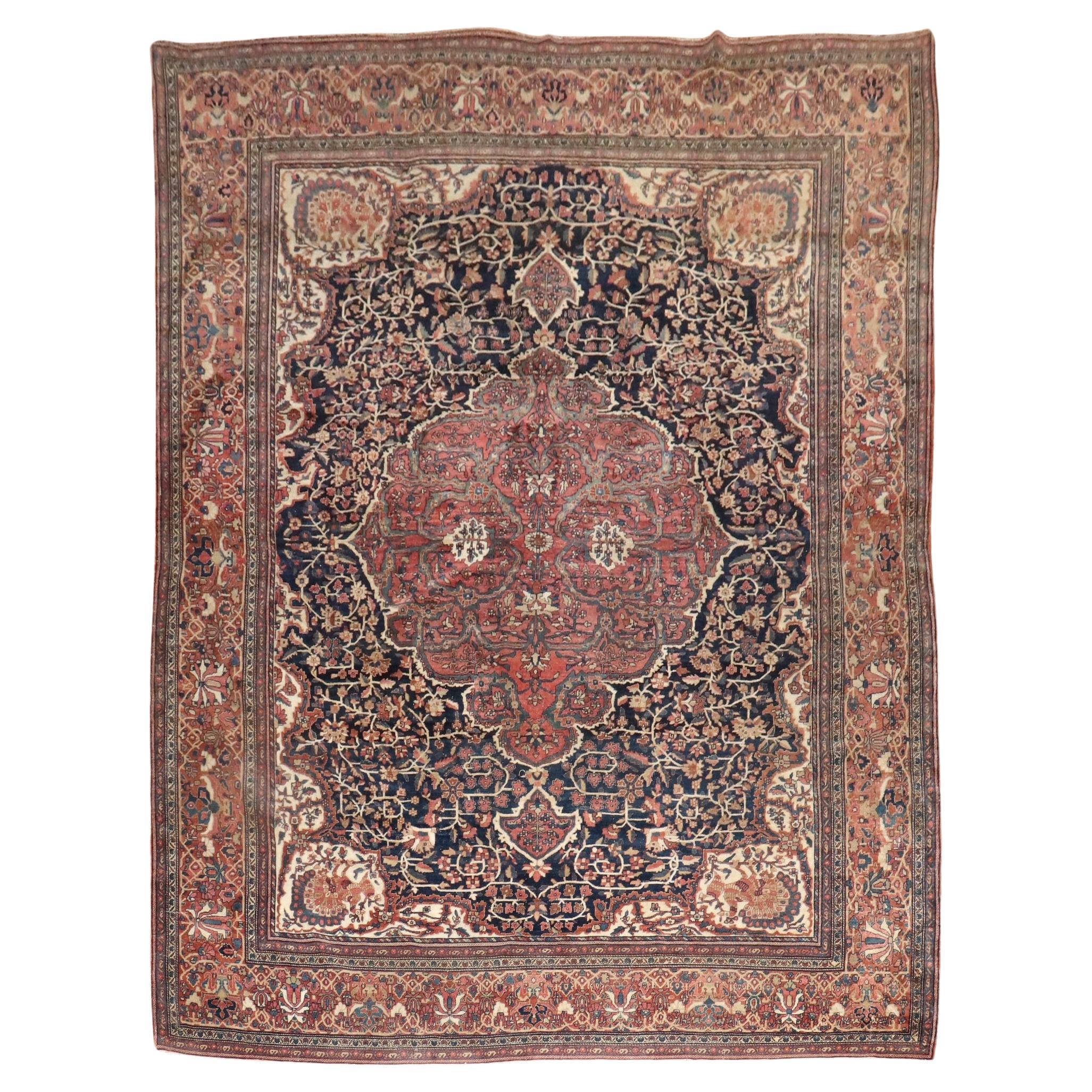 Zabihi Collection 19th Century Persian Sarouk Ferehan Rug For Sale