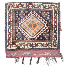 Antique Zabihi Collection 19th Century Persian Shiraz Bagface Rug