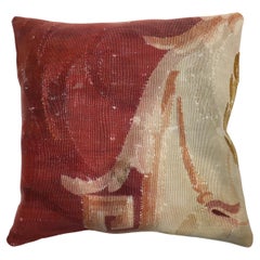 Cuscino Aubusson rosso antico francese del 19° secolo Collection'S