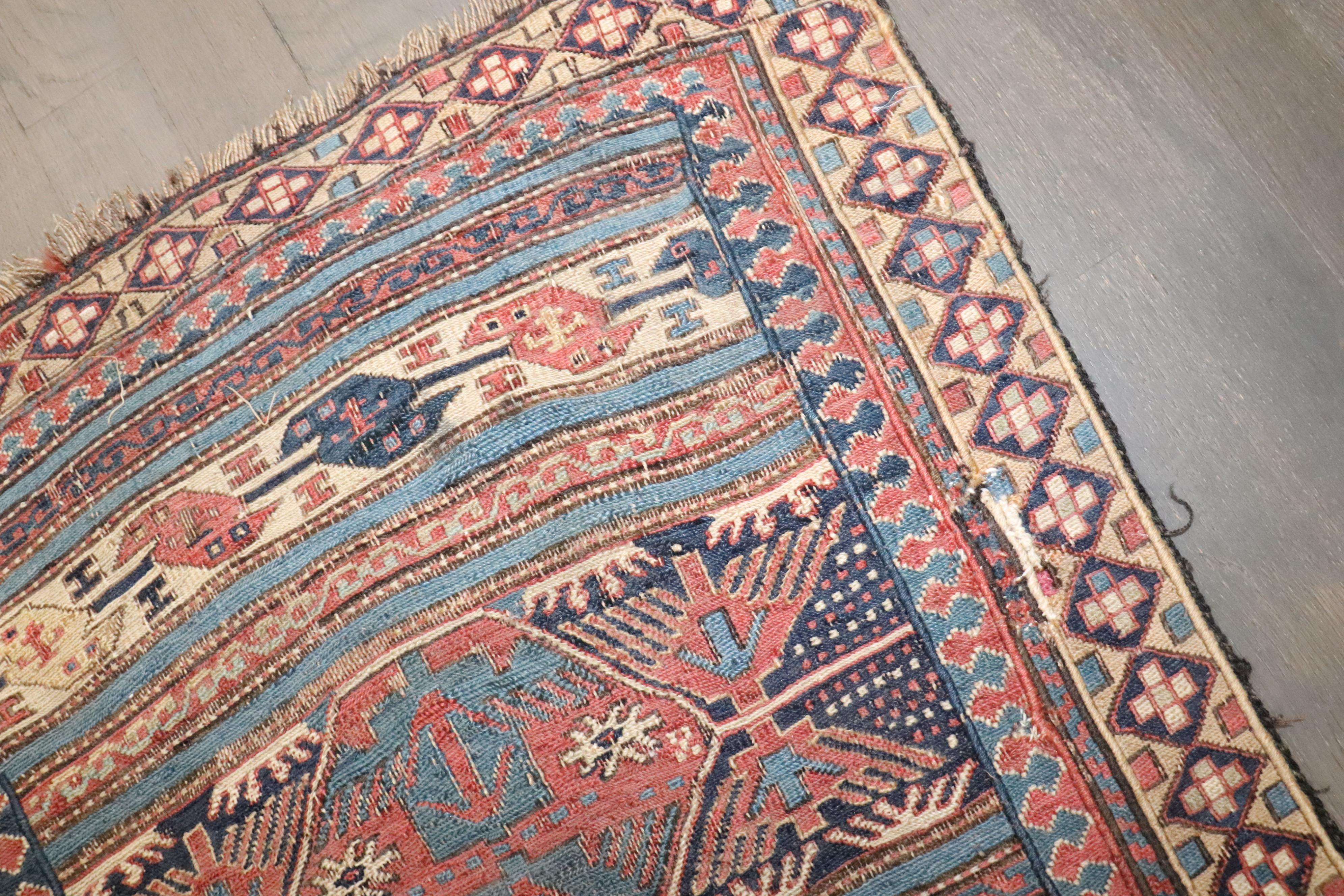 Tessuto a mano Zabihi Collection 19° secolo Tribale Antico Persiano Soumac in vendita
