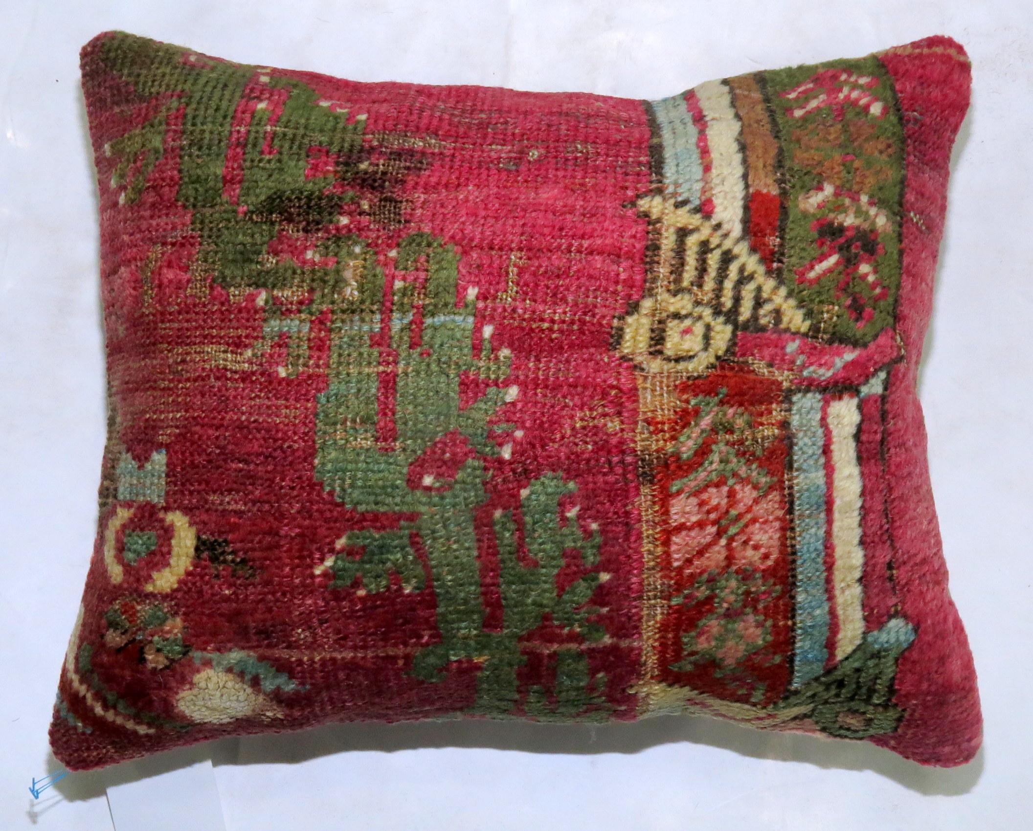Zabihi Collection 19th Century Turkish  Rug Remnant Pillow For Sale