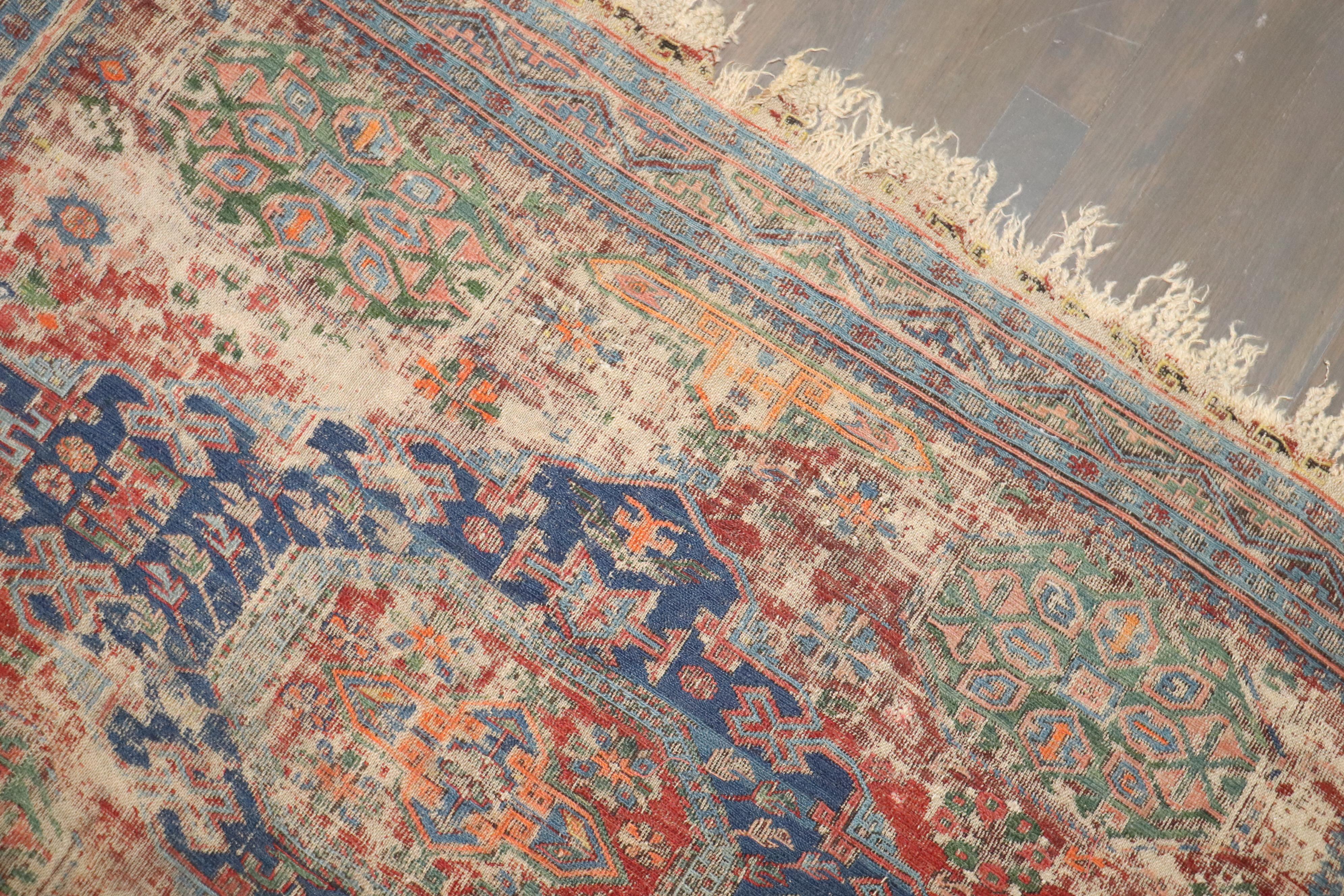 Taille carrée Taille d'accent Soumac tissé plat usé/déformé du milieu du 19ème siècle

Détails
rug no.	j4258
taille	5' 4