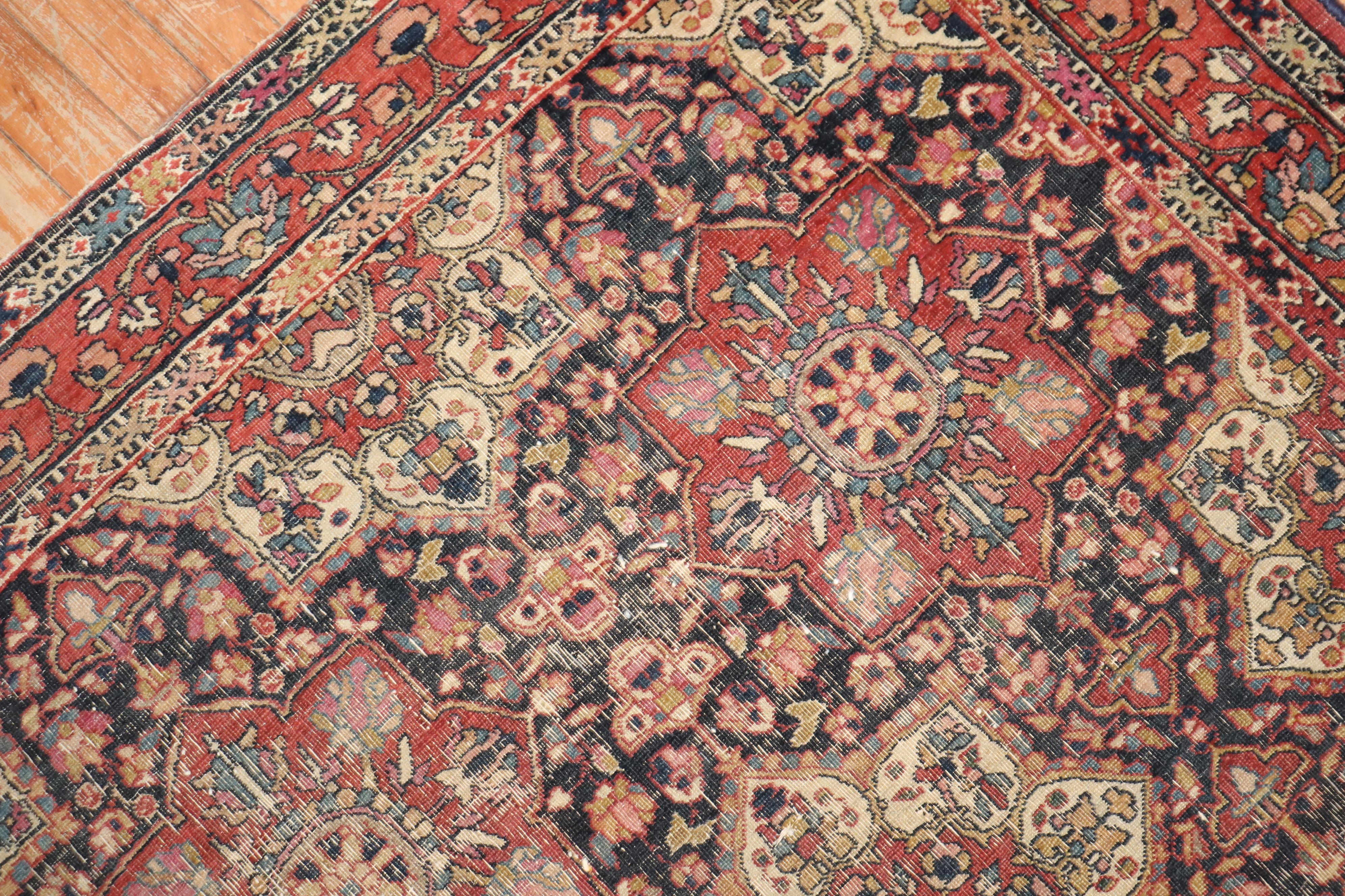 Hand-Woven Zabihi Collection 19th Century Worn Persian  For Sale