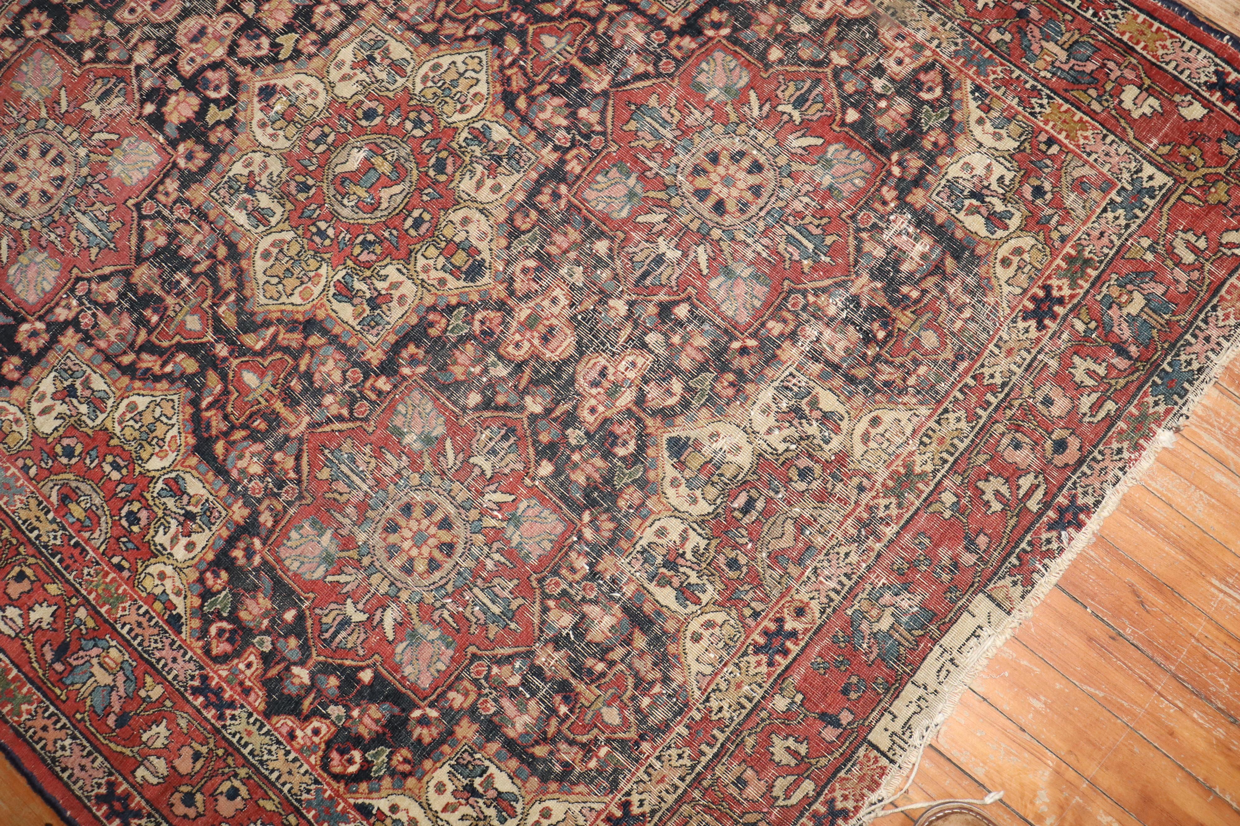 Zabihi Collection 19th Century Worn Persian  In Distressed Condition For Sale In New York, NY