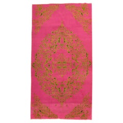 türkischer handgeknüpfter Teppich in leuchtendem Fuchsia aus dem 20