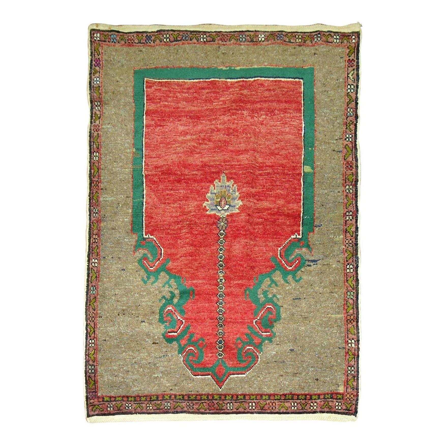 One of a kind Turkish prayer rug woven in central Turkey

Measures: 2'11