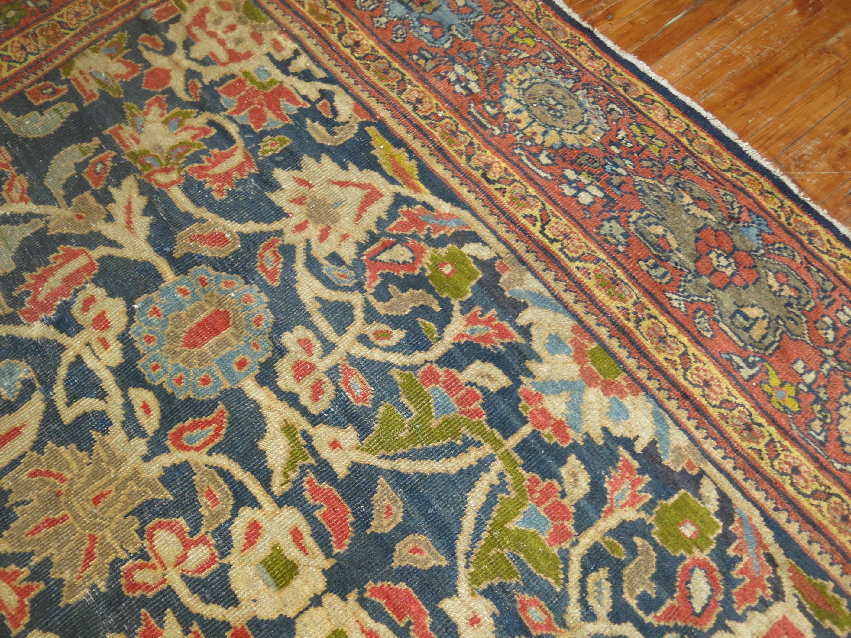 Wool Zabihi Collection 20th Century Sultanabad Carpet Attributed to Ziegler and Co For Sale