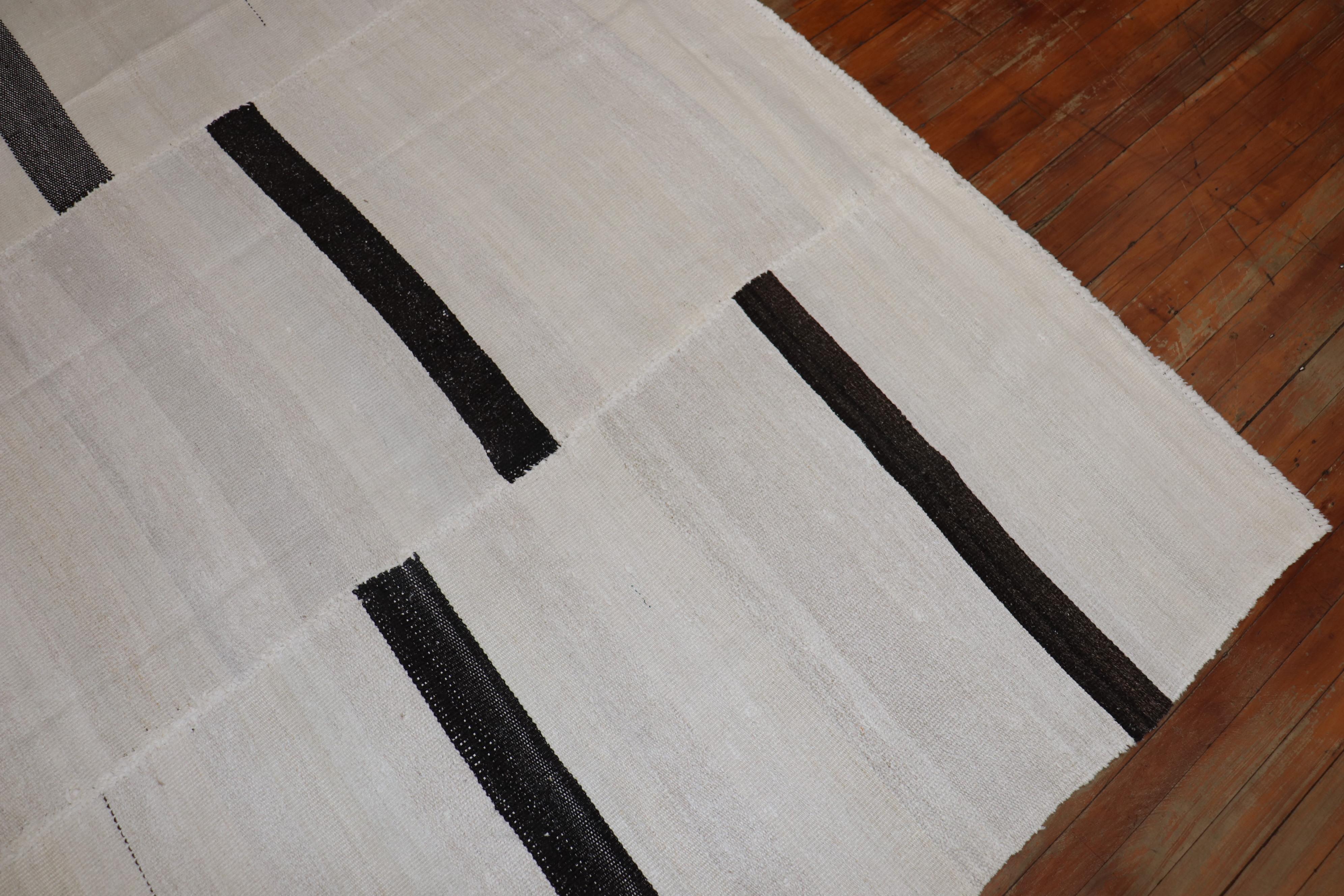 Minimalist Zabihi Collection 20th Century Turkish Kilim For Sale