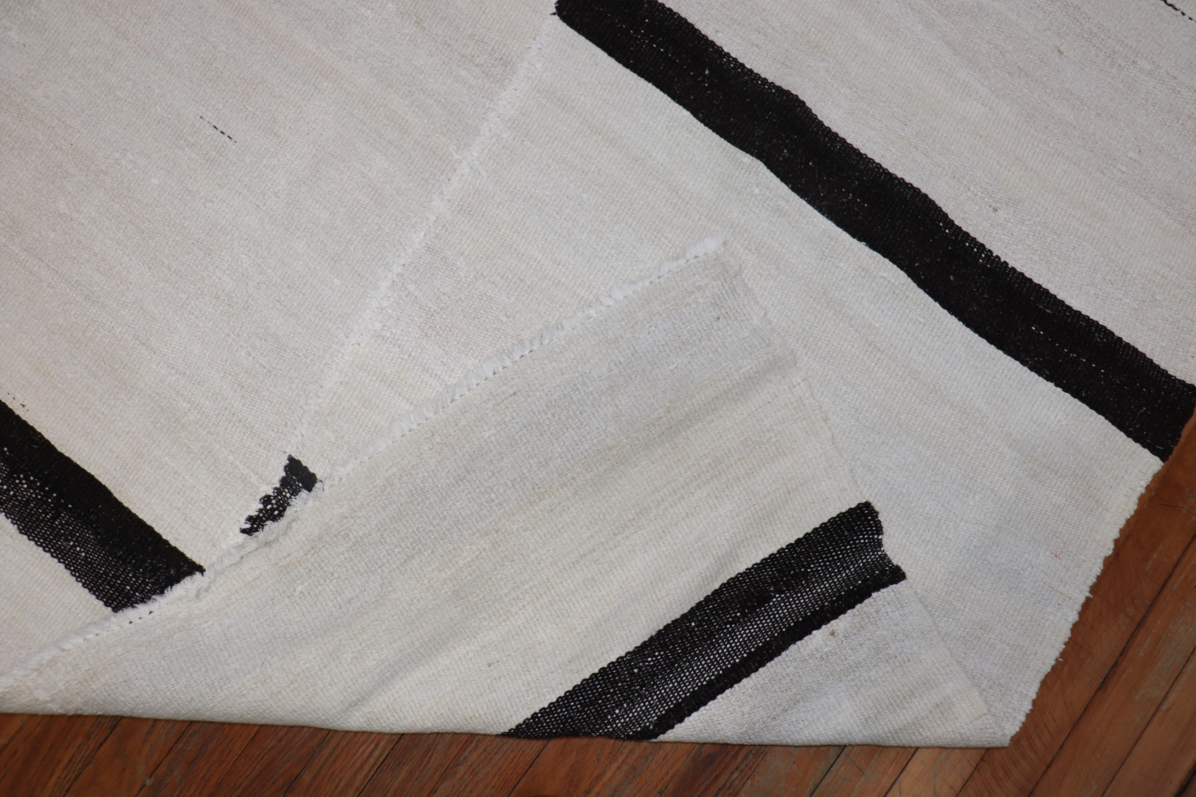 Hand-Knotted Zabihi Collection 20th Century Turkish Kilim For Sale