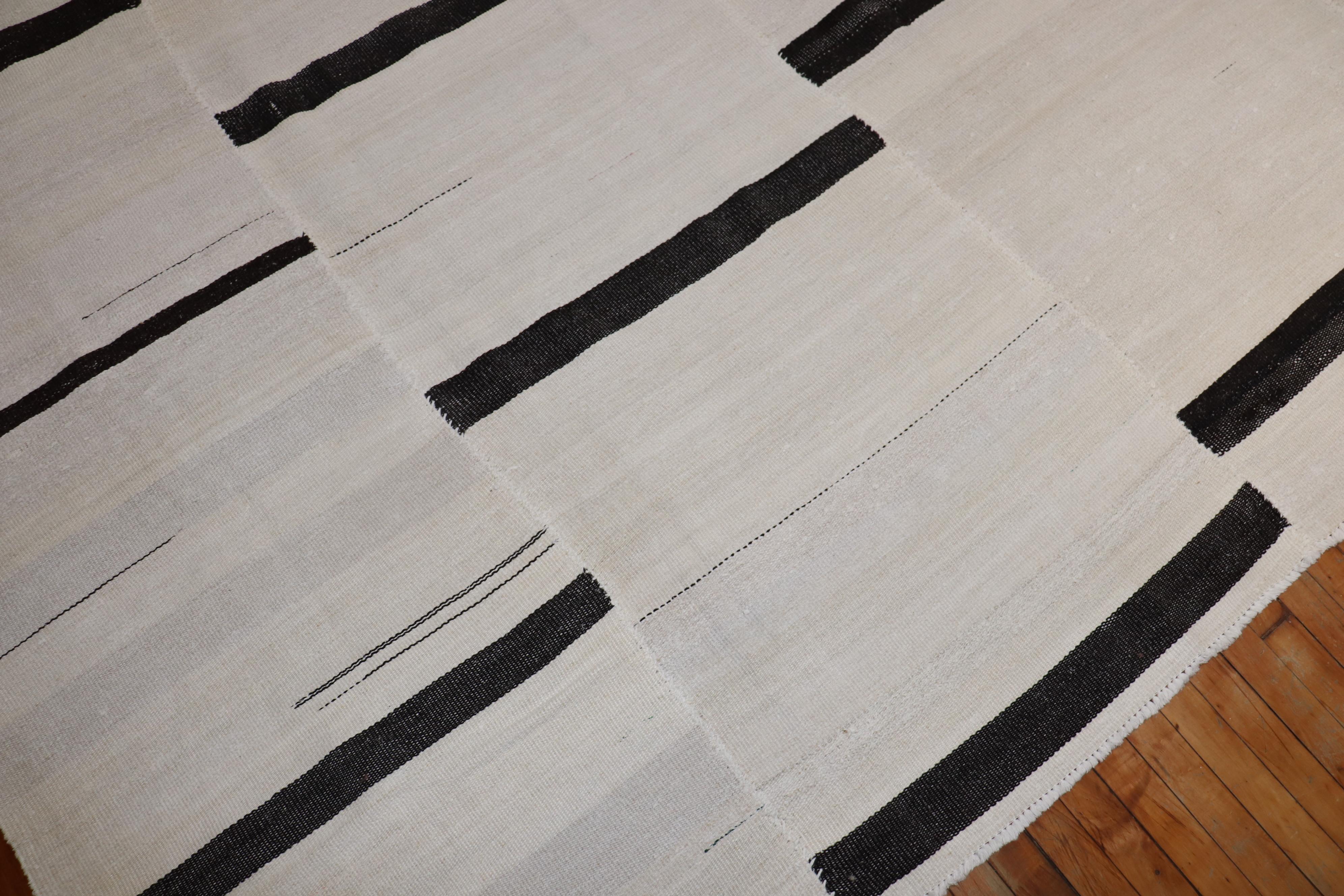 Wool Zabihi Collection 20th Century Turkish Kilim For Sale