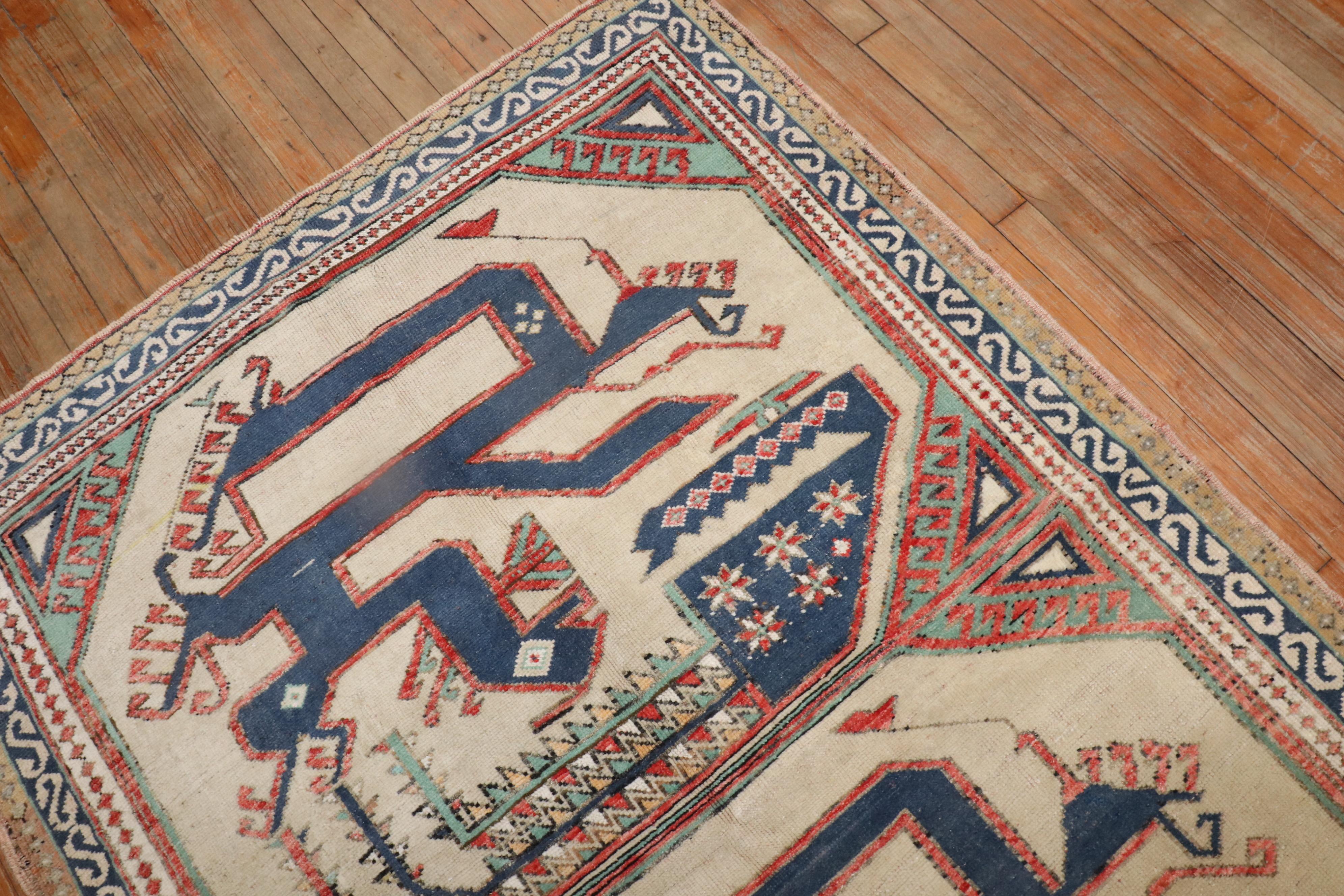Zabihi Collection Tappeto turco del 20° secolo con serpente strisciante anatolico in vendita 2