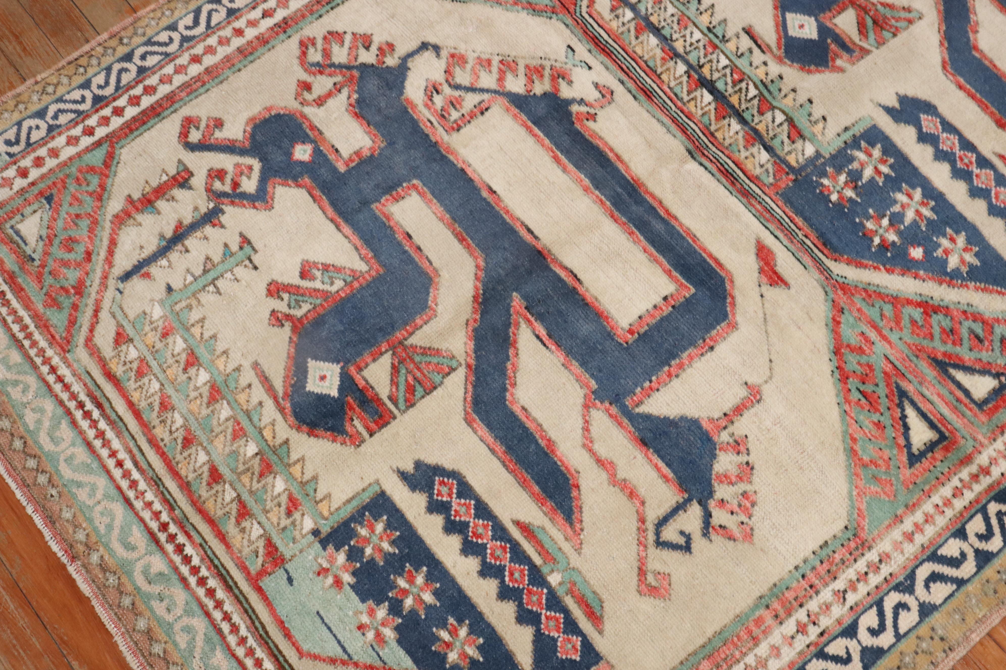 Zabihi Collection Tappeto turco del 20° secolo con serpente strisciante anatolico In condizioni buone in vendita a New York, NY