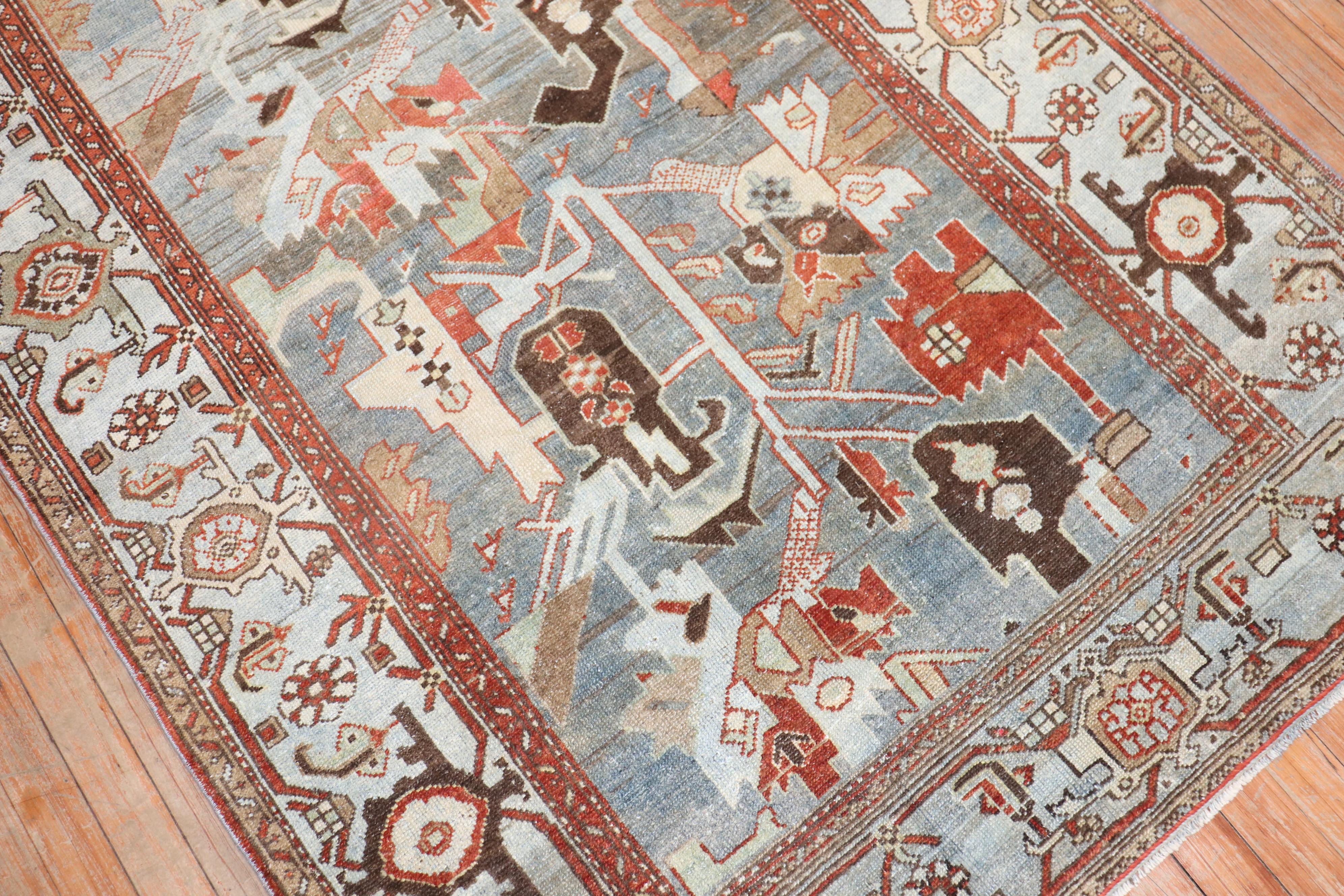 Zabihi Collection Abstrakt Akzent Größe Persisch Malayer Teppich (20. Jahrhundert) im Angebot