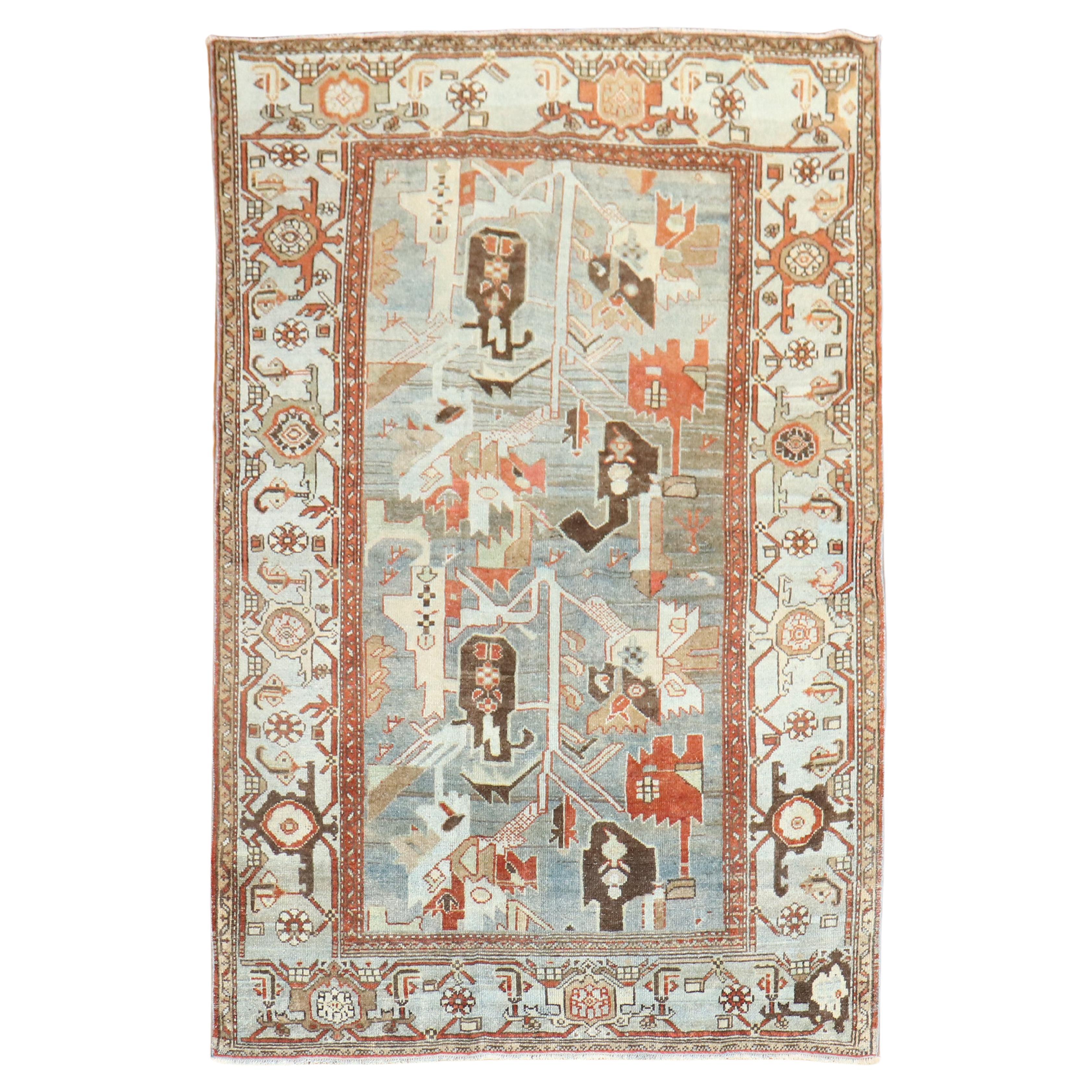 Zabihi Collection Abstract Accent Size Persian Malayer Rug