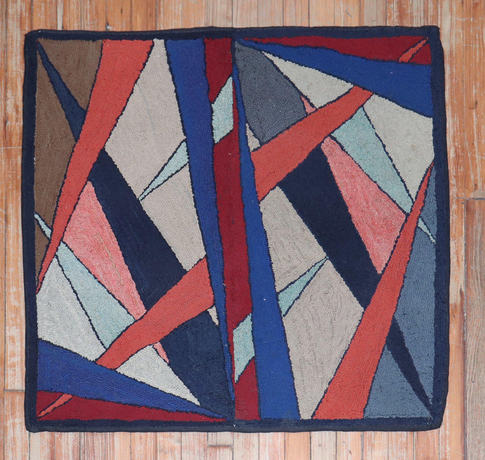 A compelling Mid-20th Century American hooked rug.

Measures: 2'11