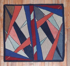 Zabihi Collection Abstract American Hooked Scatter Square Rug