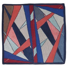 Vintage Zabihi Collection Abstract American Hooked Scatter Square Rug